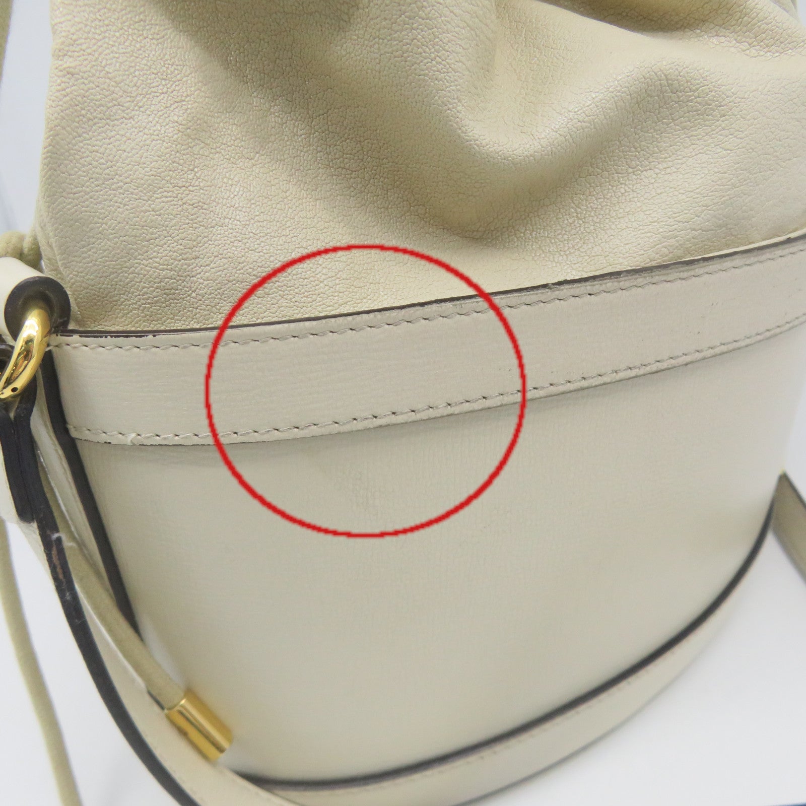 GUCCI 【激減優惠】牛皮皮革Horsebit 1955 Shoulder Bag肩背袋米白色