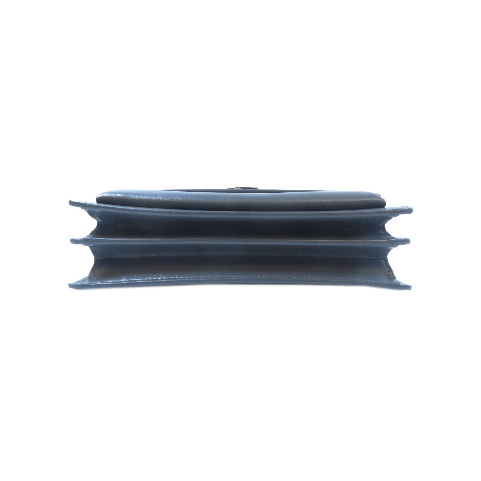 YVES SAINT LAURENT 牛皮皮革Shoulder Bag銀扣肩背袋灰色