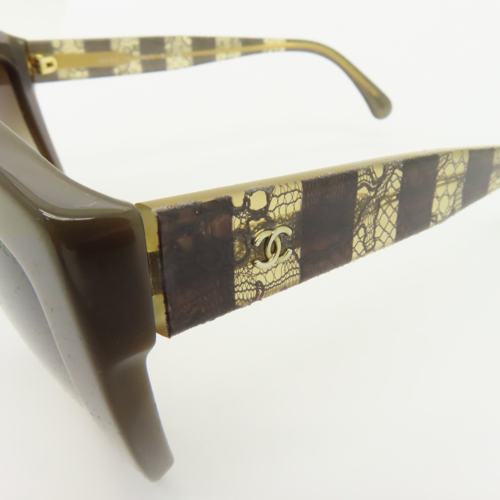 CHANEL PVC Sunglasses金扣太陽眼鏡啡色