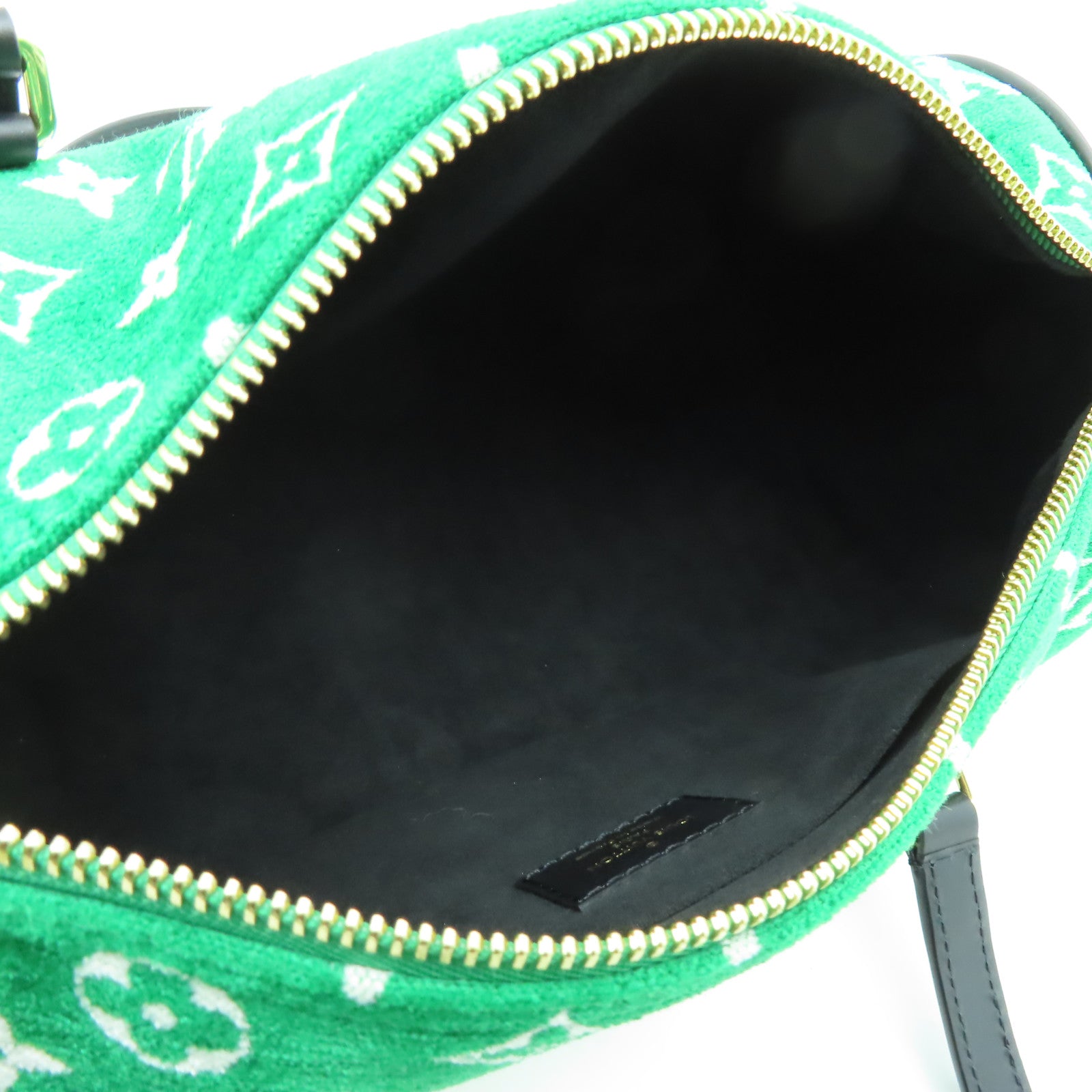 LOUIS VUITTON Monogram Jacquard Velvet Papillon金扣肩背袋綠色