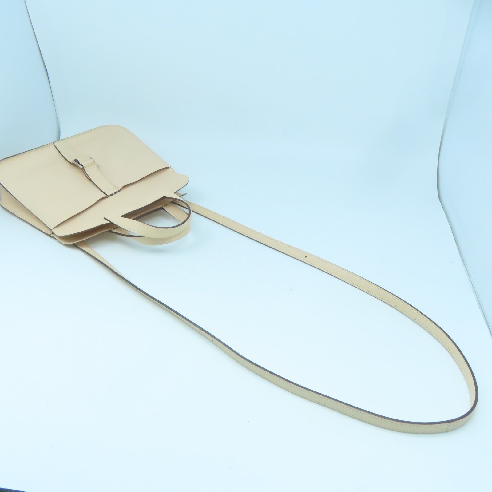 HERMES Swift皮革Mini Halzan銀扣手挽肩背兩用袋薔薇粉