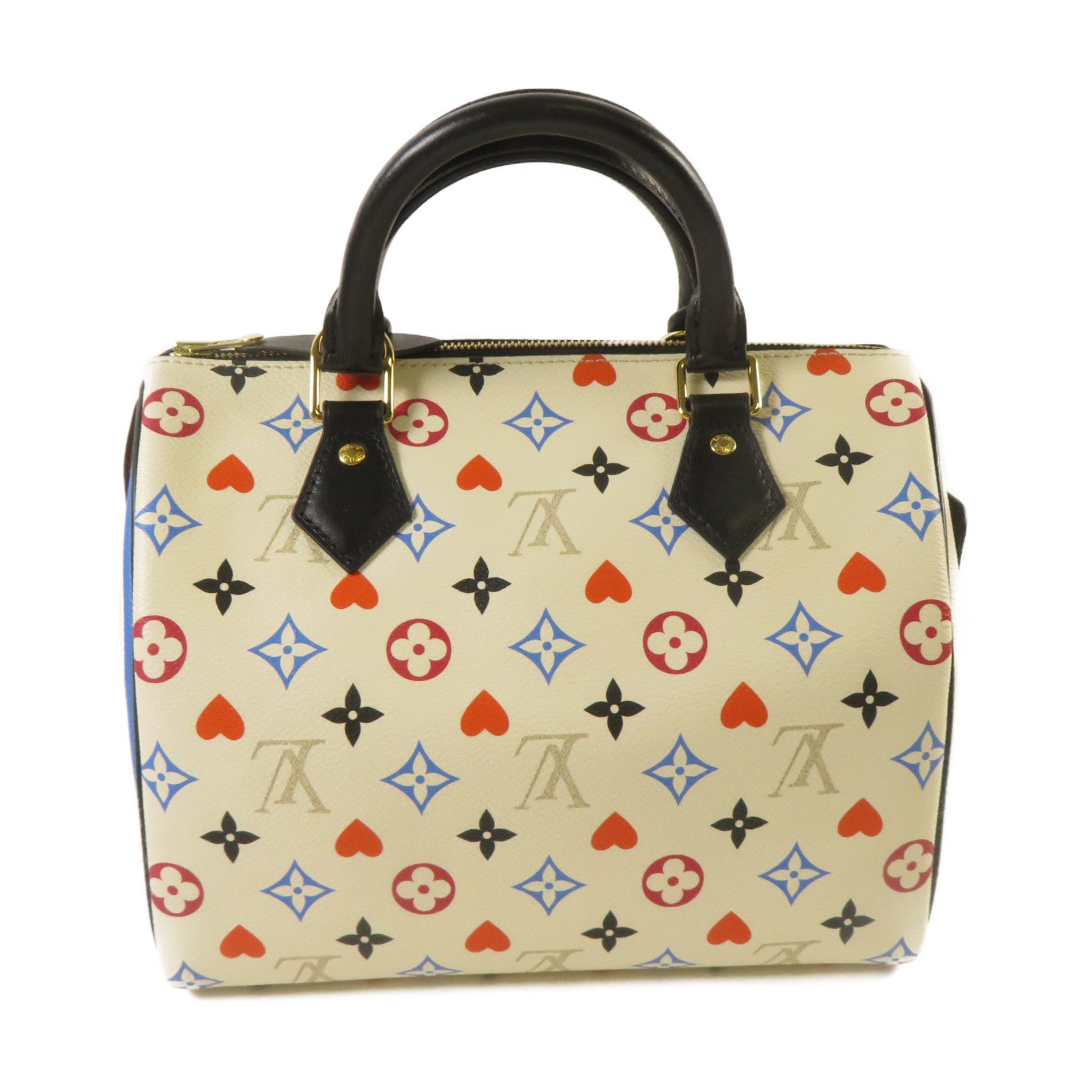 LOUIS VUITTON Monogram Game On Speedy Bandouliere金扣手挽肩背兩用袋白色
