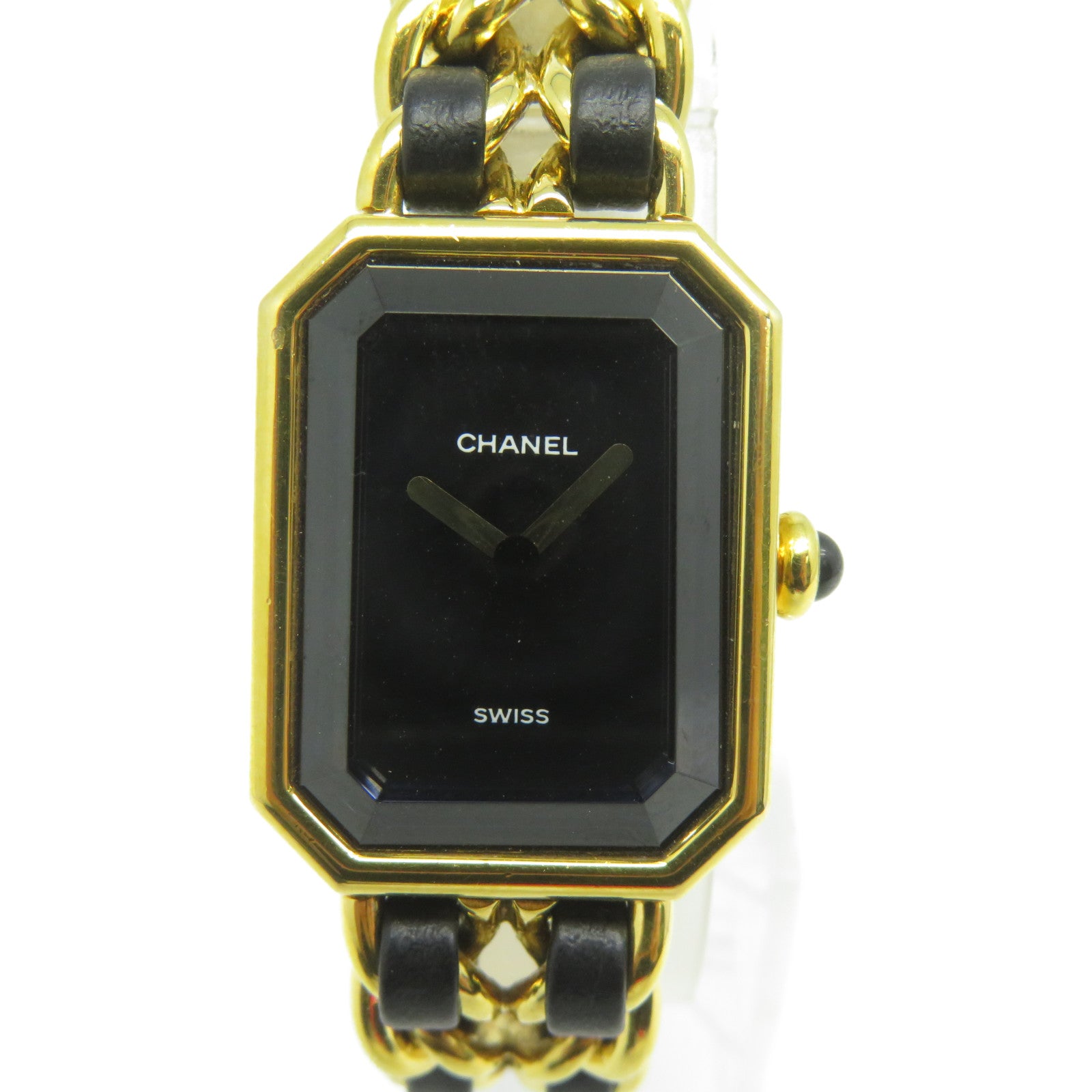 CHANEL Premiere M不鏽鋼手錶石英機芯黑色/金色
