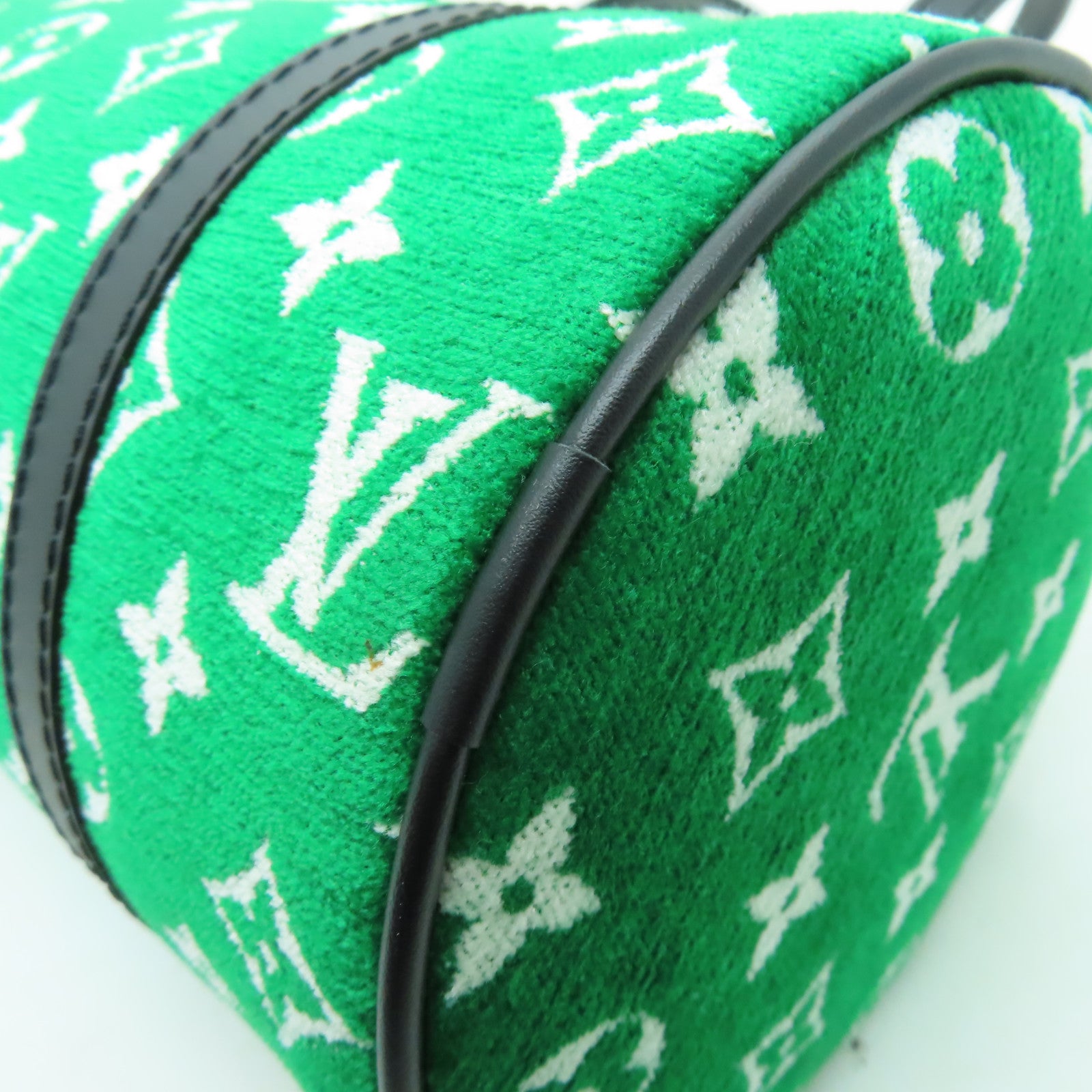 LOUIS VUITTON Monogram Jacquard Velvet Papillon金扣肩背袋綠色