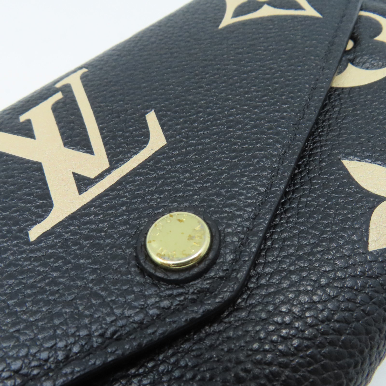 LOUIS VUITTON Monogram Empreinte Sarah Long Wallet金扣長錢包黑色/杏色