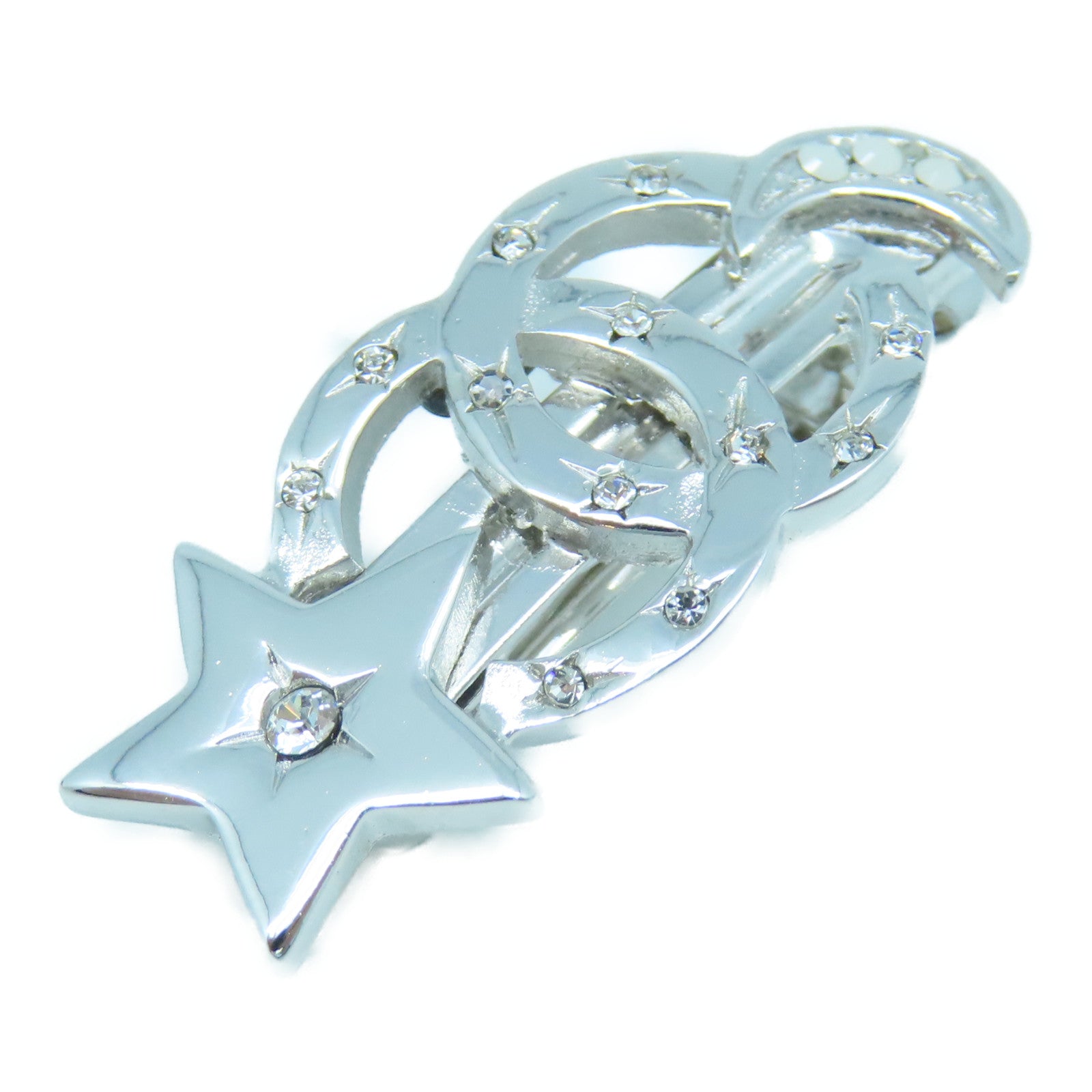 CHANEL 金屬Hair Clip銀扣髮夾銀色