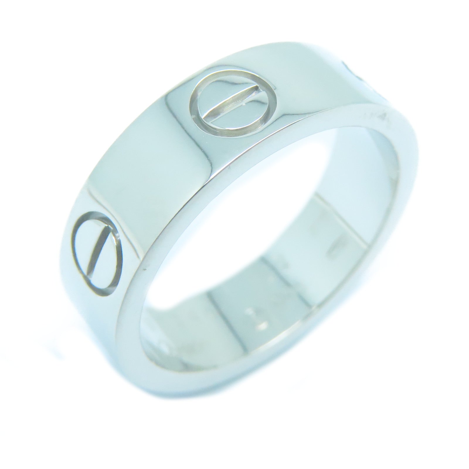 CARTIER 18K白金Love Ring US#6/Cartier#52戒指銀色