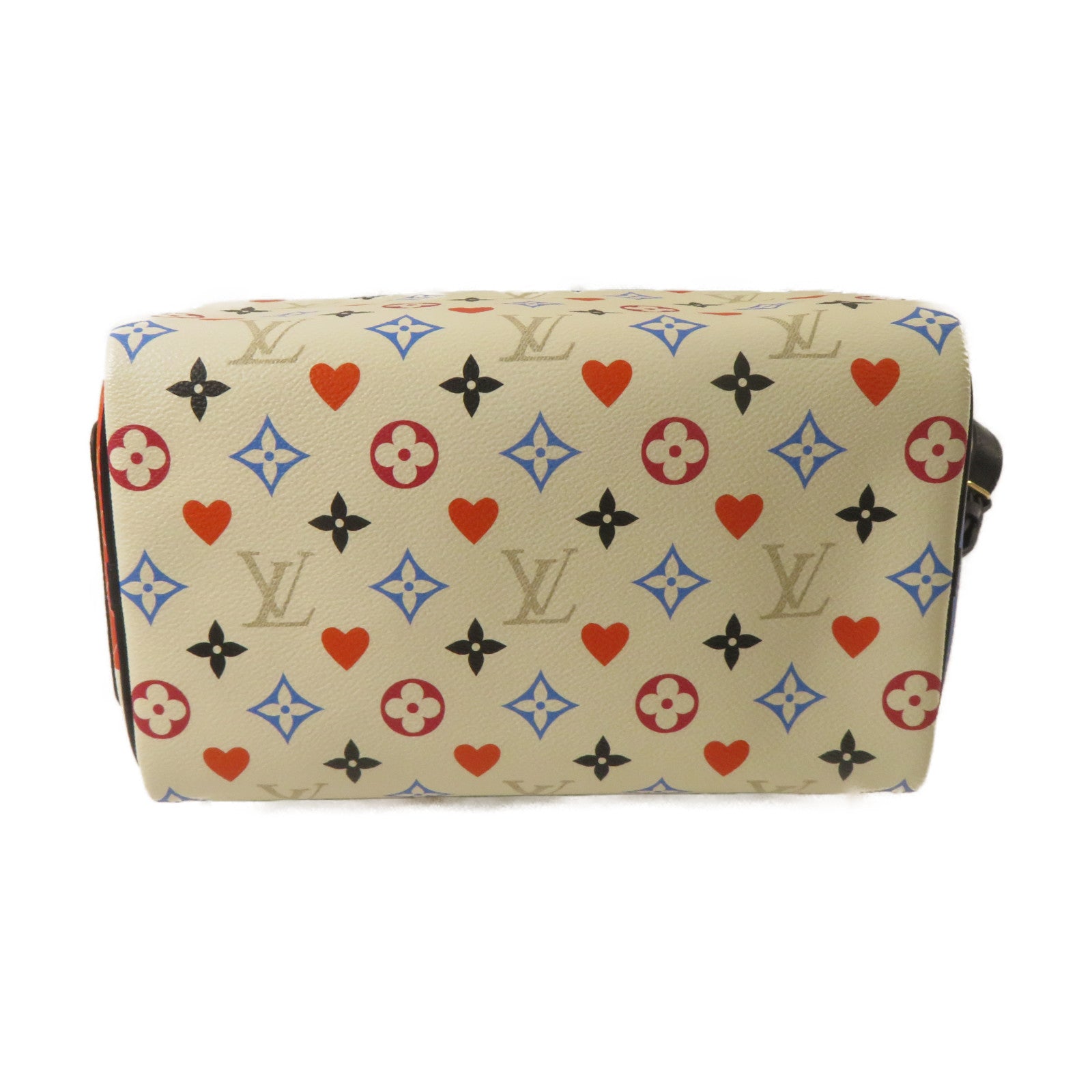 LOUIS VUITTON Monogram Game On Speedy Bandouliere金扣手挽肩背兩用袋白色