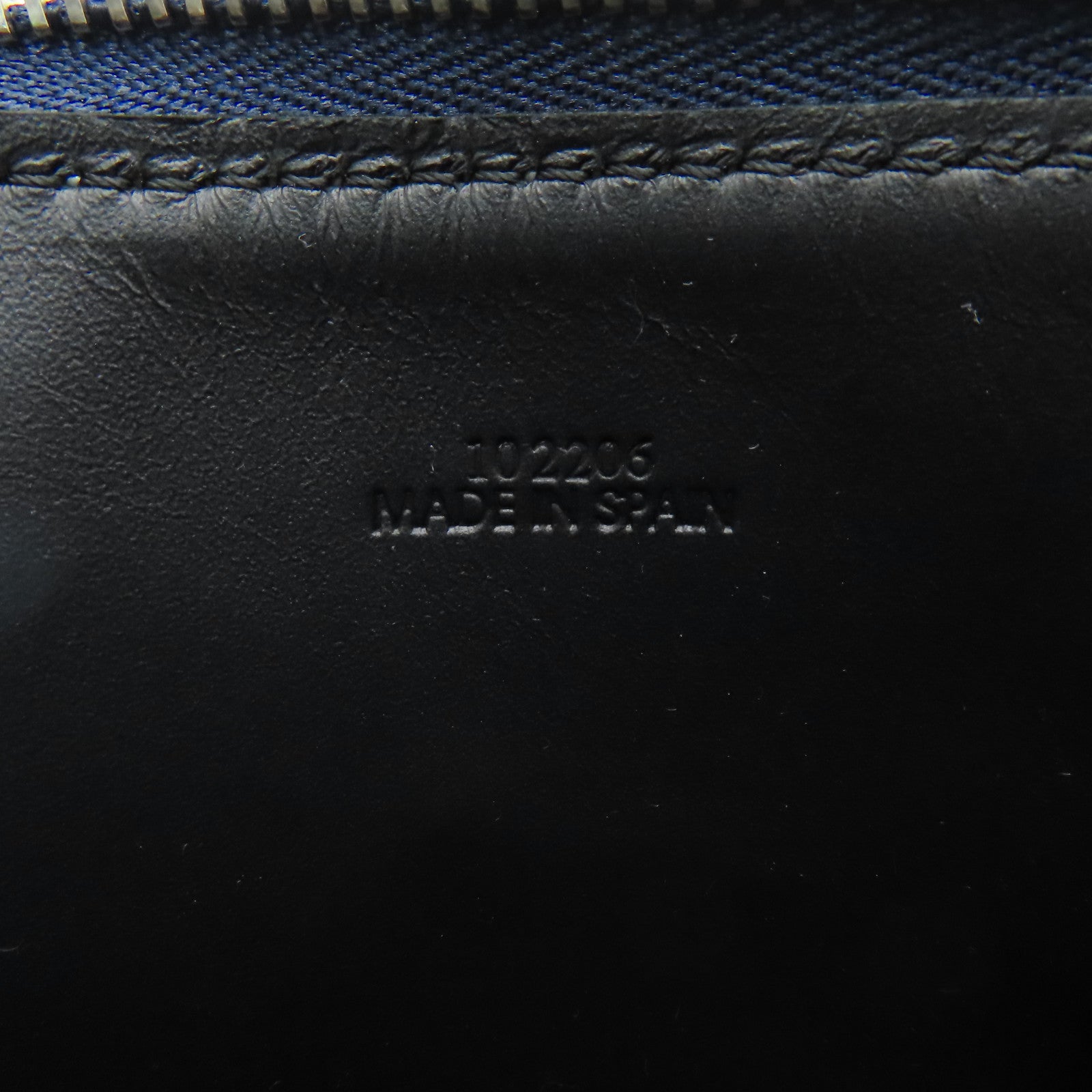 LOEWE 牛皮皮革Puzzle Stitches Card Holder銀扣卡片套深藍色