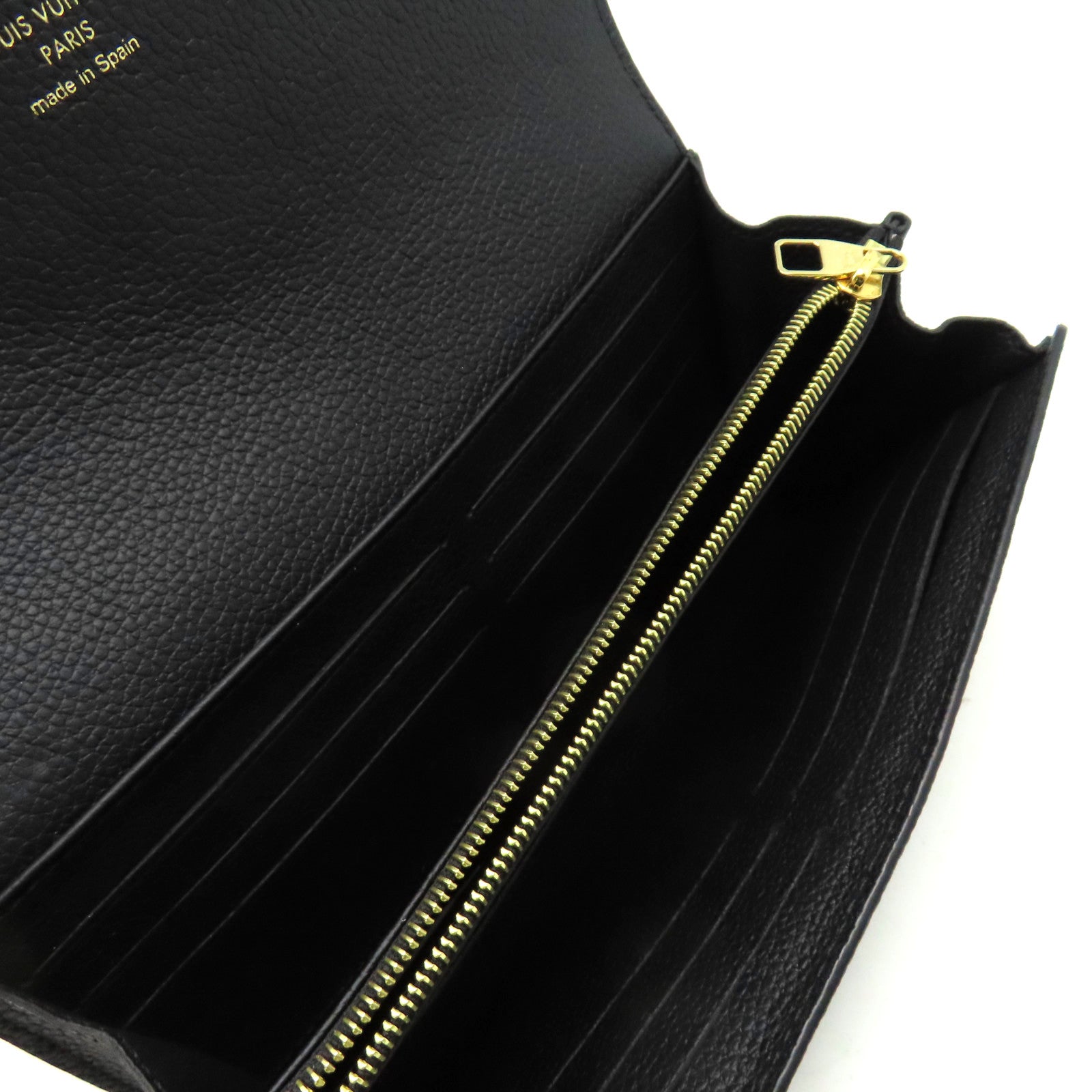 LOUIS VUITTON Monogram Empreinte Sarah Long Wallet金扣長錢包黑色/杏色