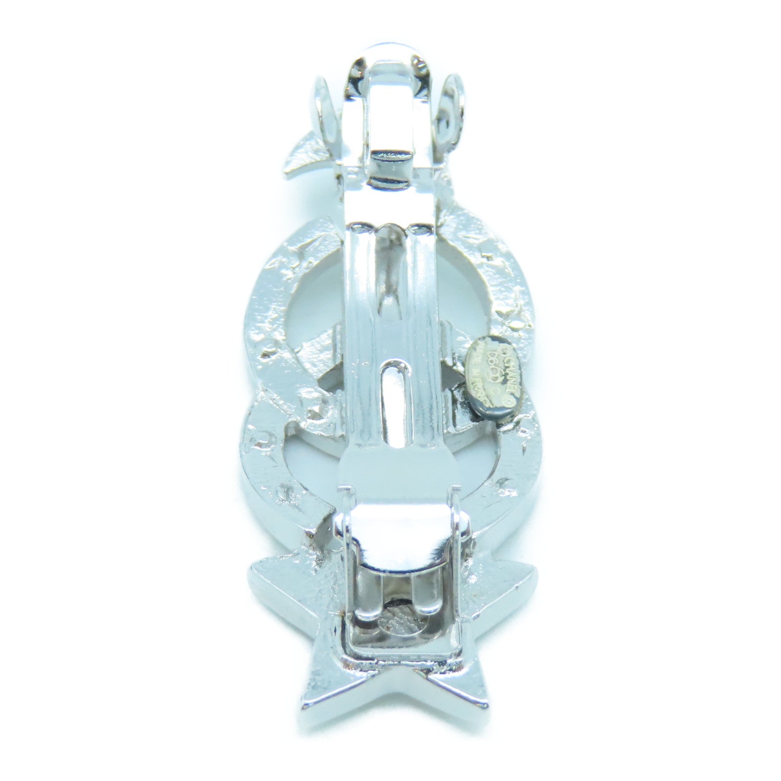 CHANEL 金屬Hair Clip銀扣髮夾銀色