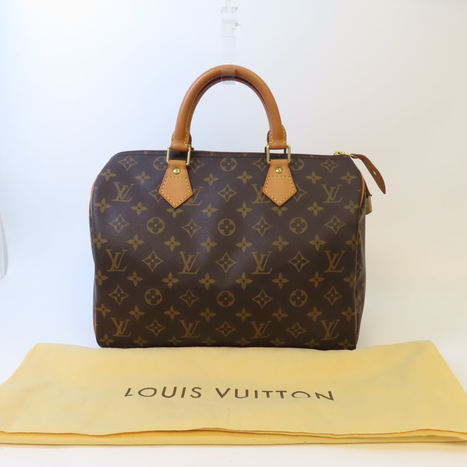 LOUIS VUITTON Monogram Speedy 30金扣手挽袋啡色