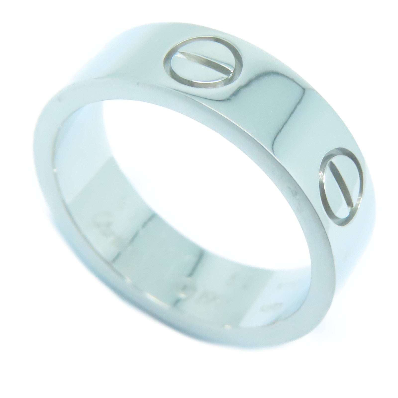 CARTIER 18K白金Love Ring US#6/Cartier#52戒指銀色