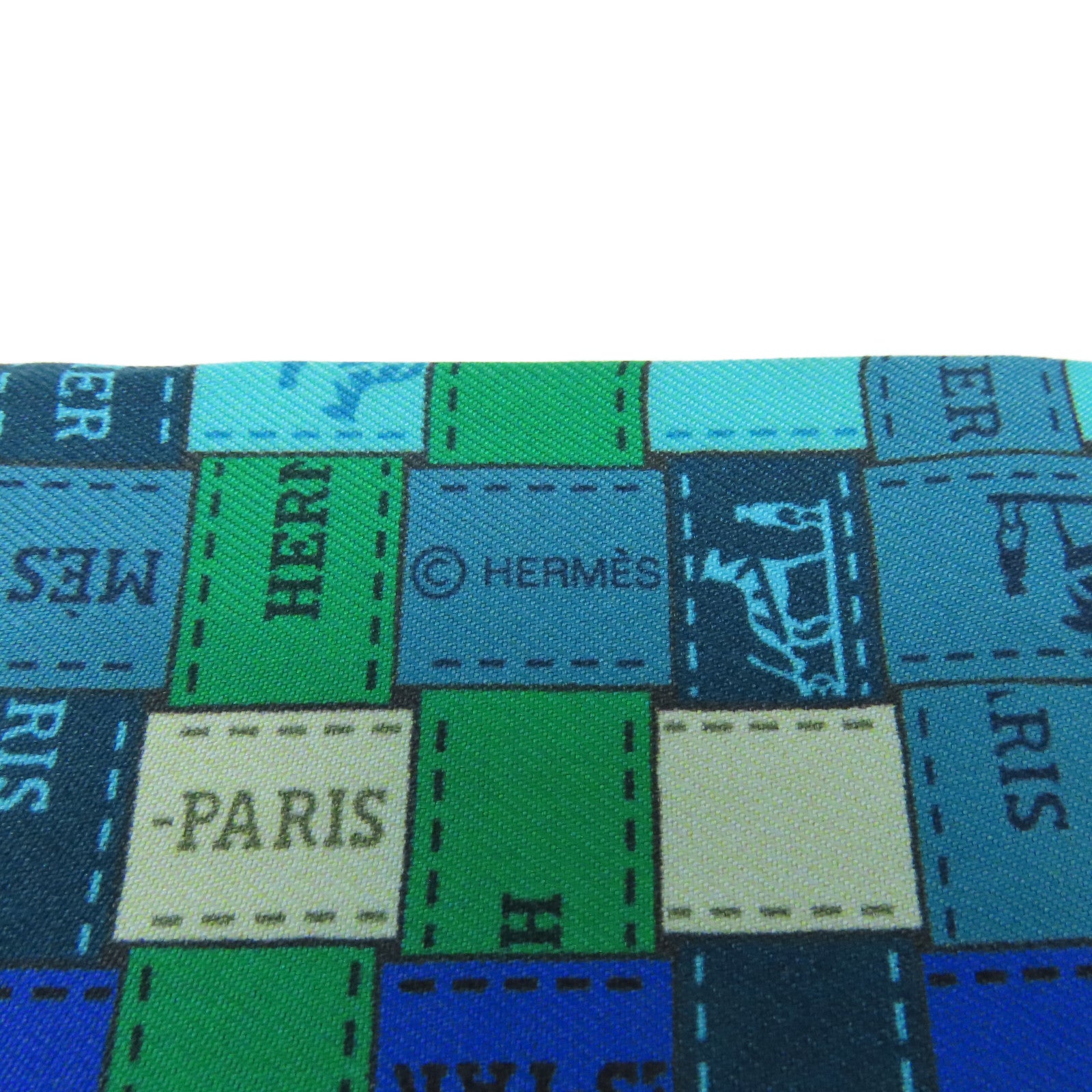 HERMES 【激減優惠】絲質Twilly絲巾藍色