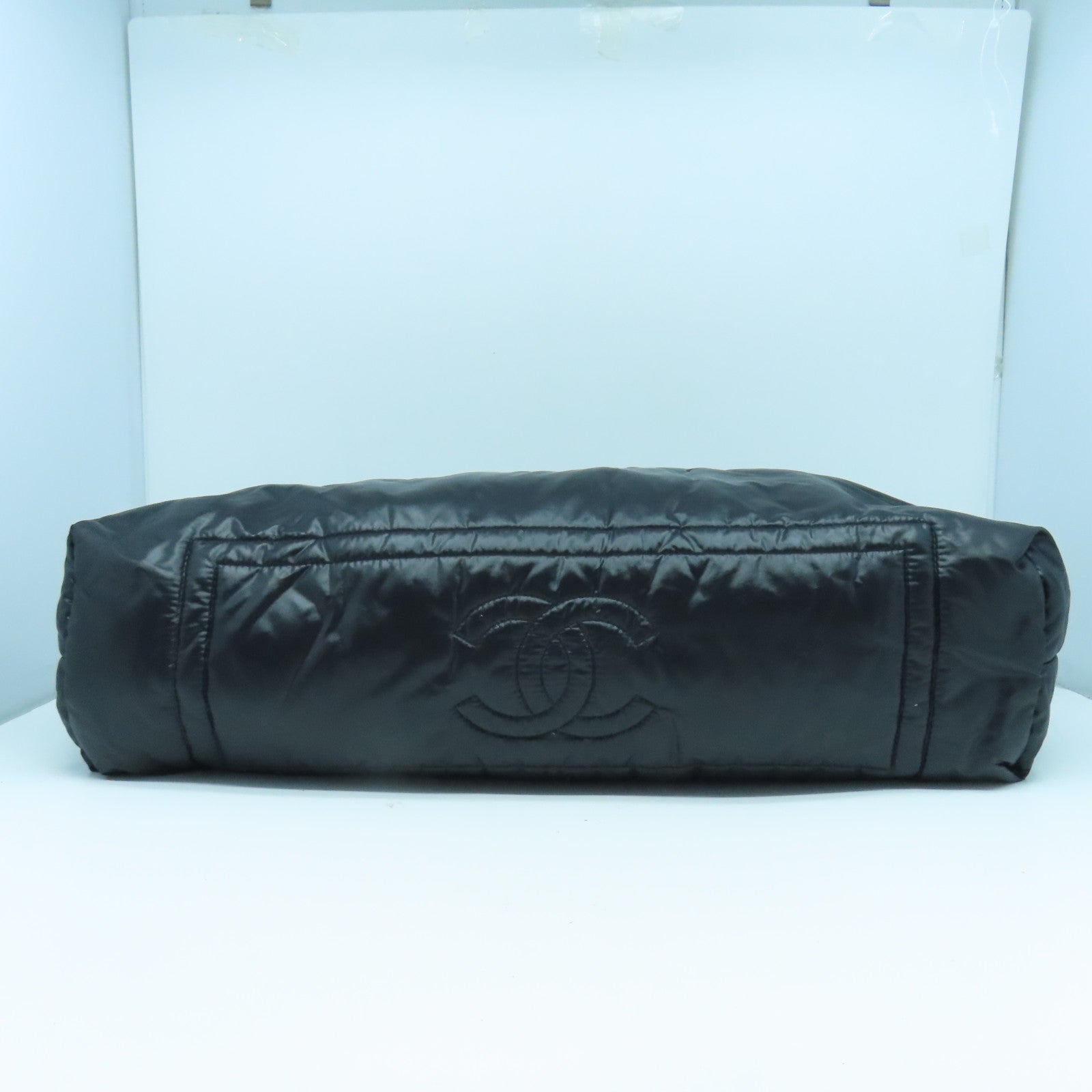 CHANEL 【激減優惠】尼龍Coco Cocoon銀扣手挽袋黑色