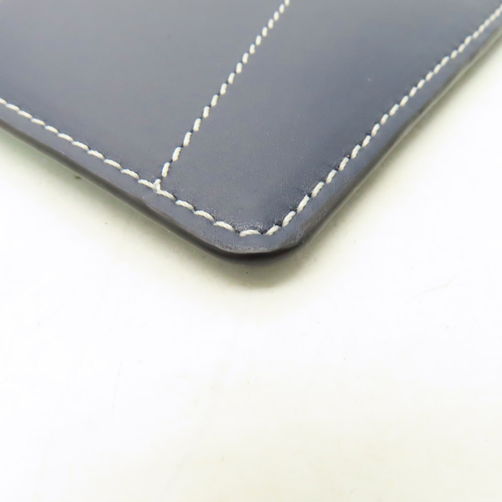 LOEWE 牛皮皮革Puzzle Stitches Card Holder銀扣卡片套深藍色