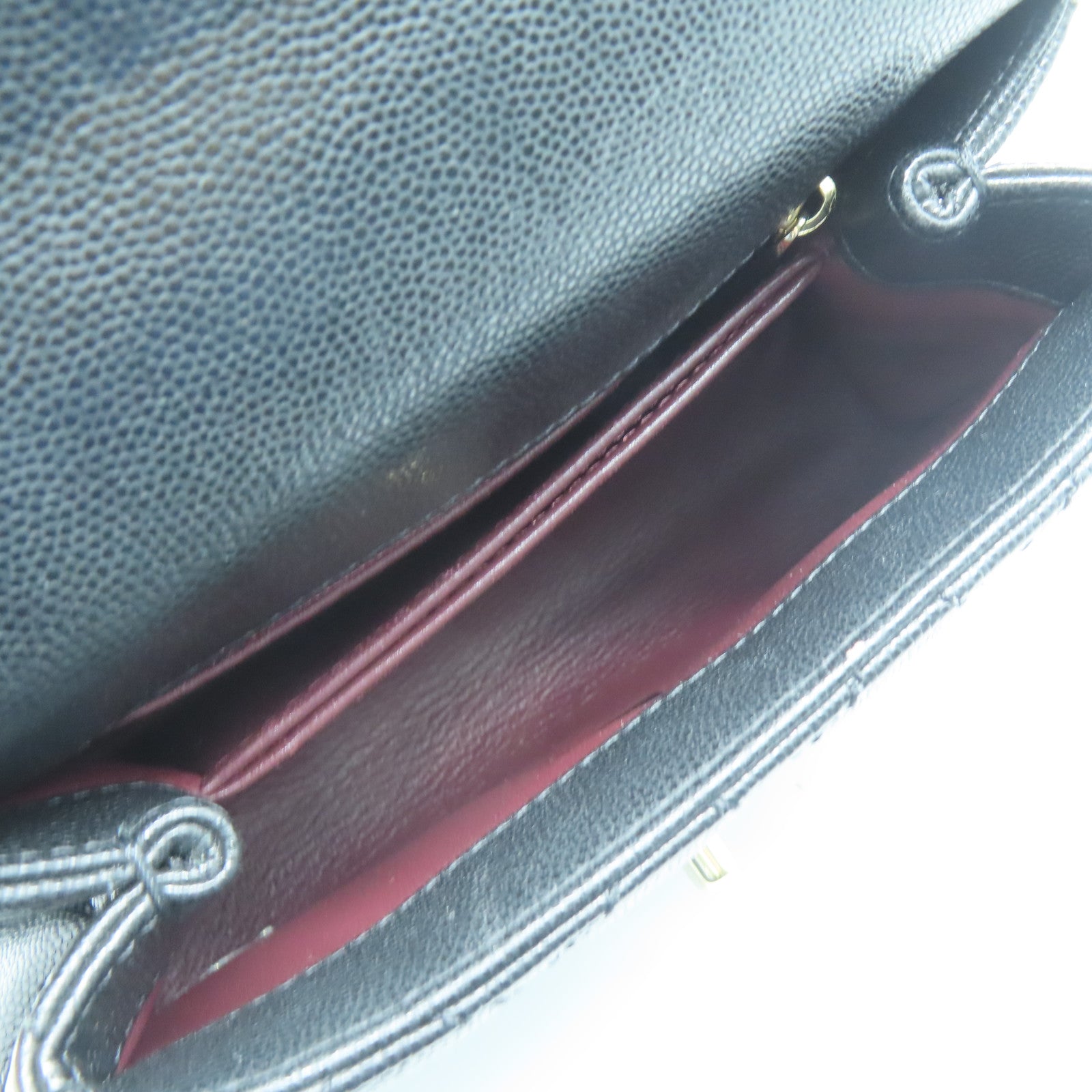 CHANEL 菱格牛皮皮革2way Shoulder Bag金扣手挽肩背两用袋黑色