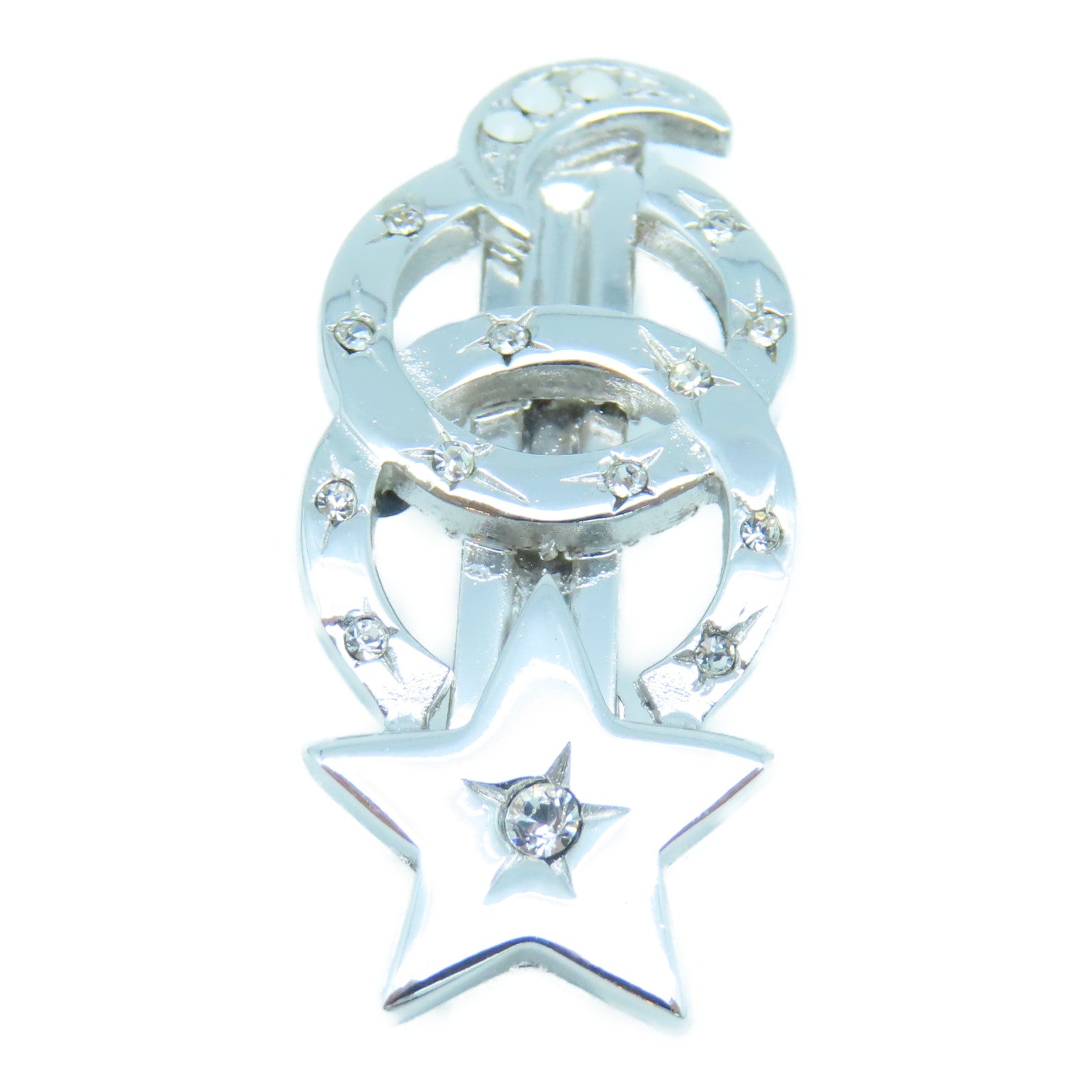 CHANEL 金屬Hair Clip銀扣髮夾銀色