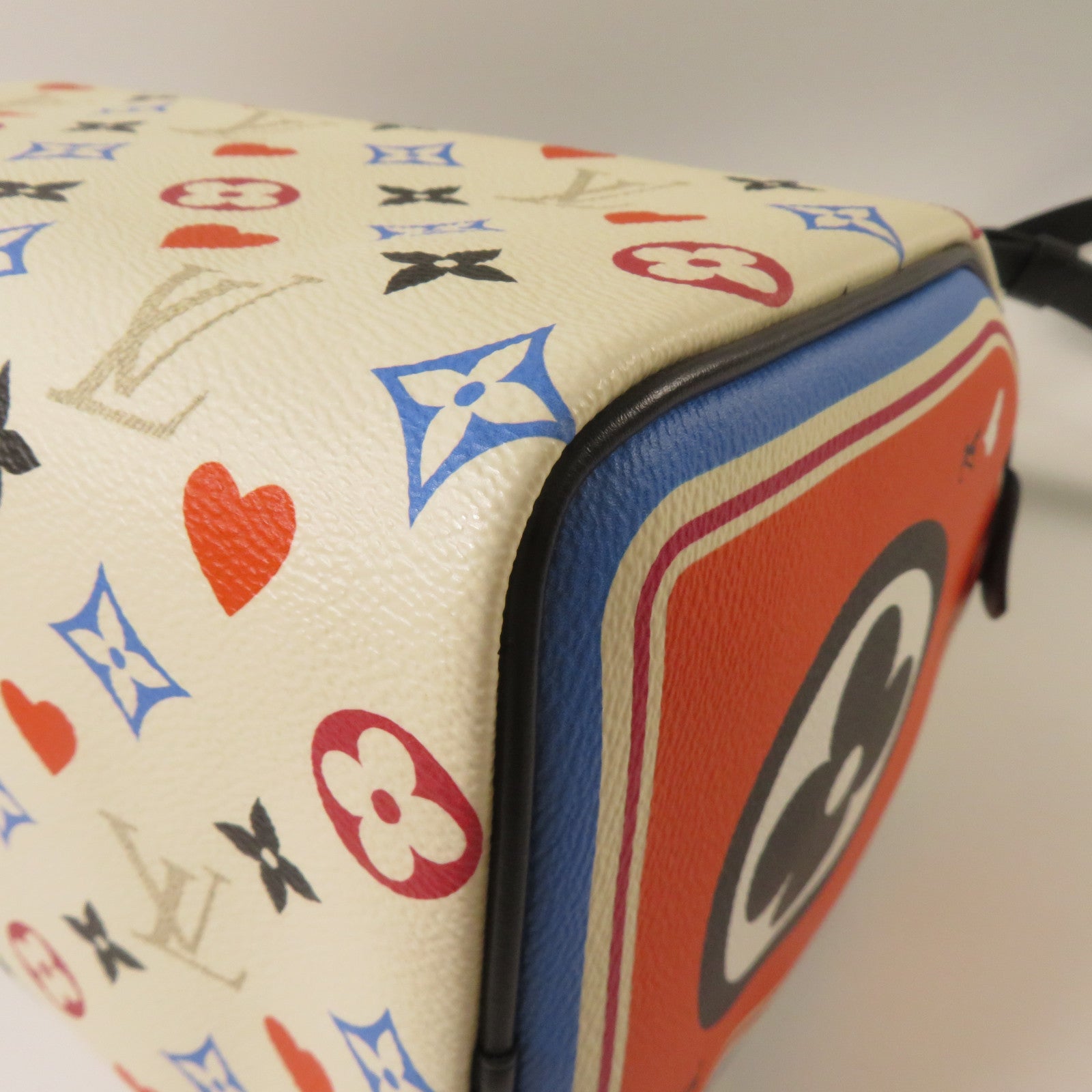 LOUIS VUITTON Monogram Game On Speedy Bandouliere金扣手挽肩背兩用袋白色