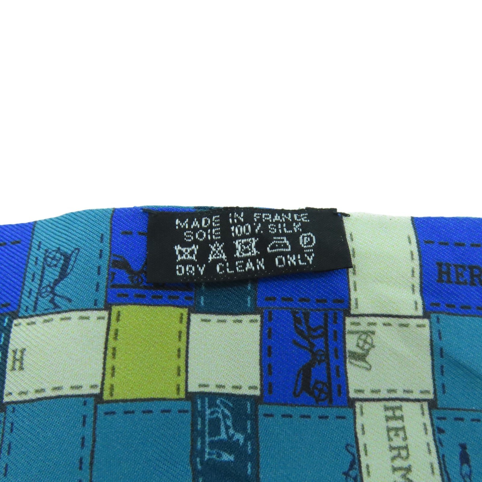 HERMES 【激減優惠】絲質Twilly絲巾藍色