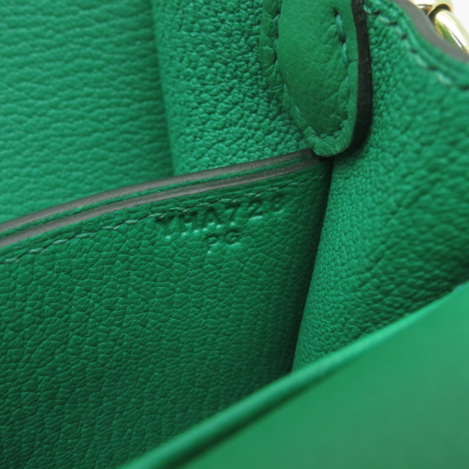 HERMES Evercolor皮革Mini Roulis金扣肩背袋薄荷綠色