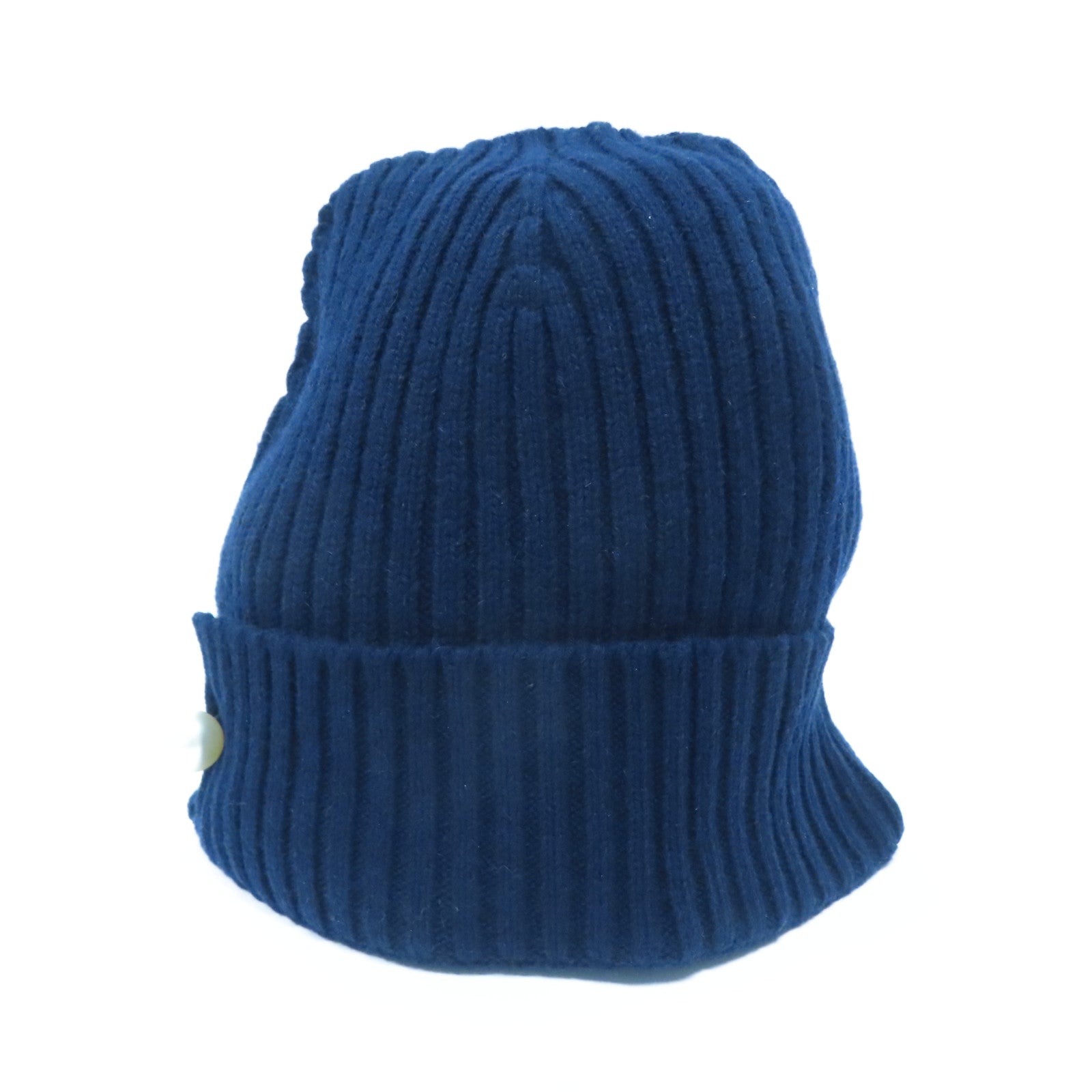 CHANEL 羊絨Knit Cap針織帽深藍色