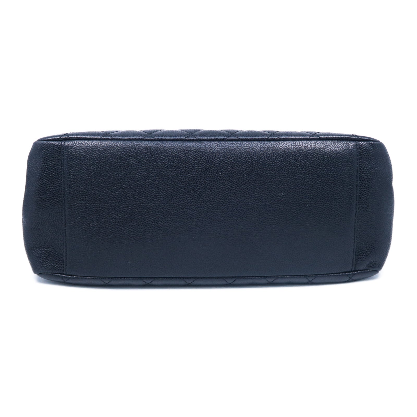 CHANEL 菱格Caviar皮革GST Shoulder Bag金扣鏈帶肩背袋黑色