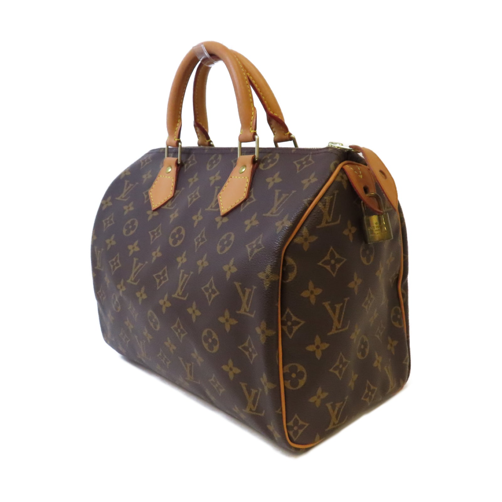 LOUIS VUITTON Monogram Speedy 30金扣手挽袋啡色