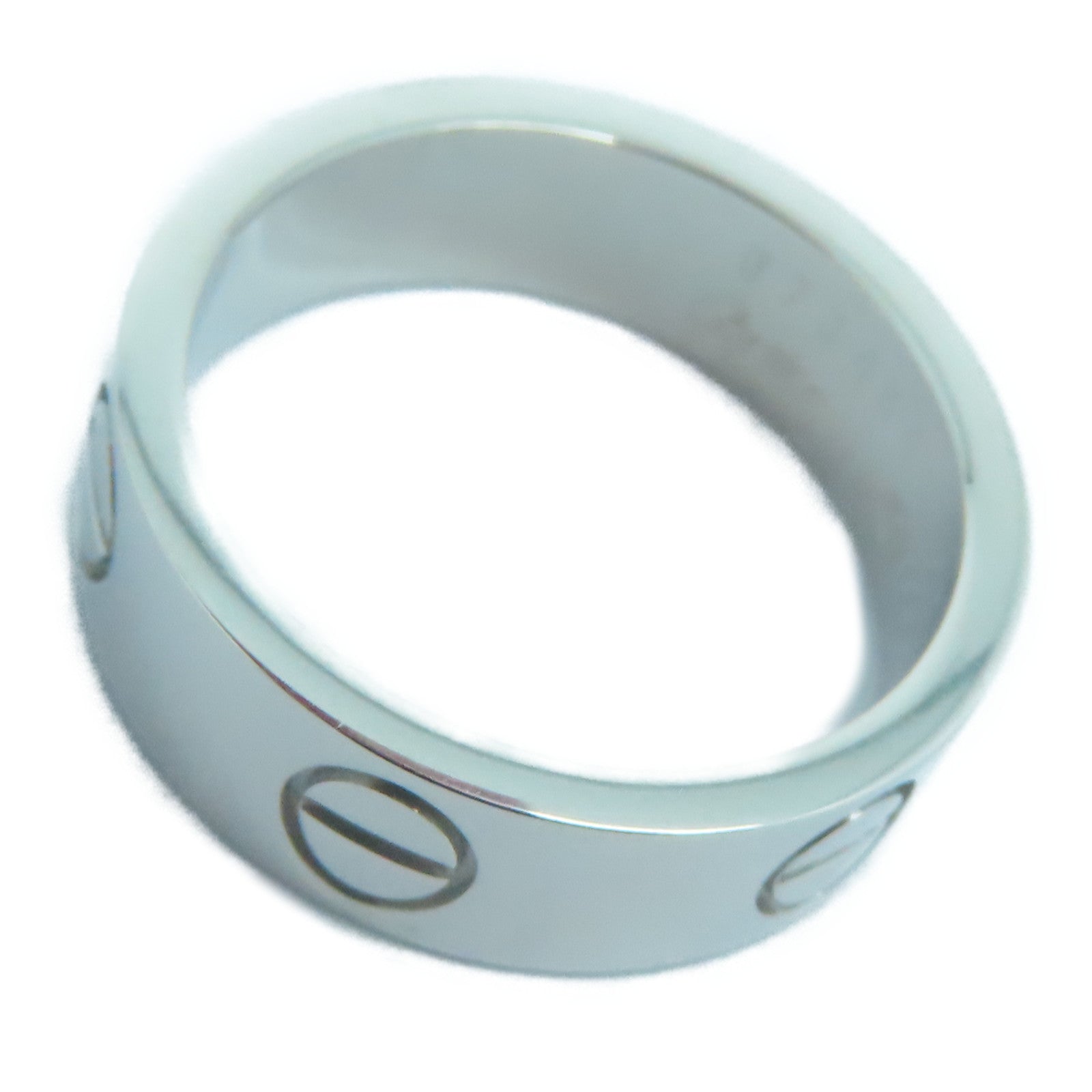 CARTIER 18K白金Love Ring US#6/Cartier#52戒指銀色