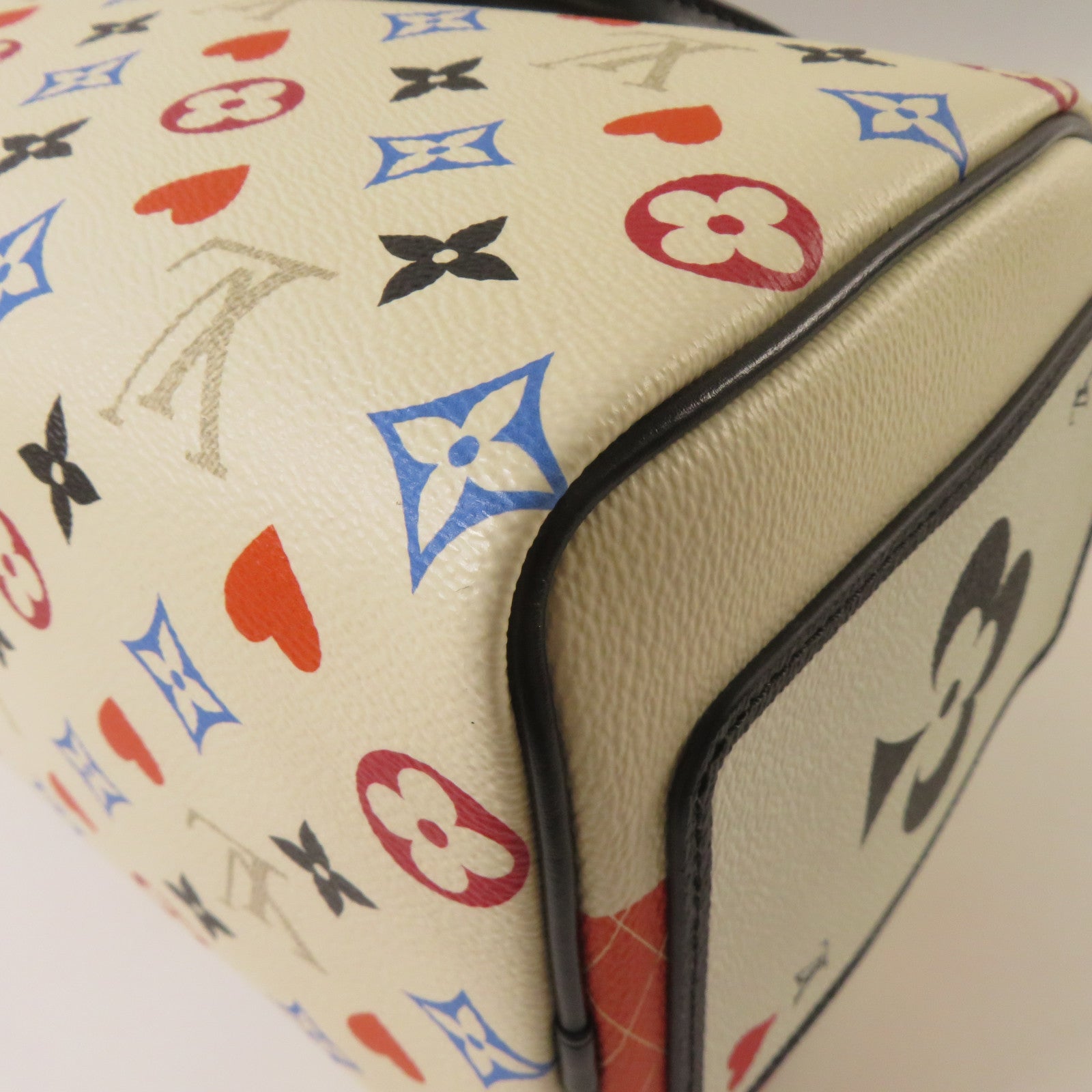 LOUIS VUITTON Monogram Game On Speedy Bandouliere金扣手挽肩背兩用袋白色