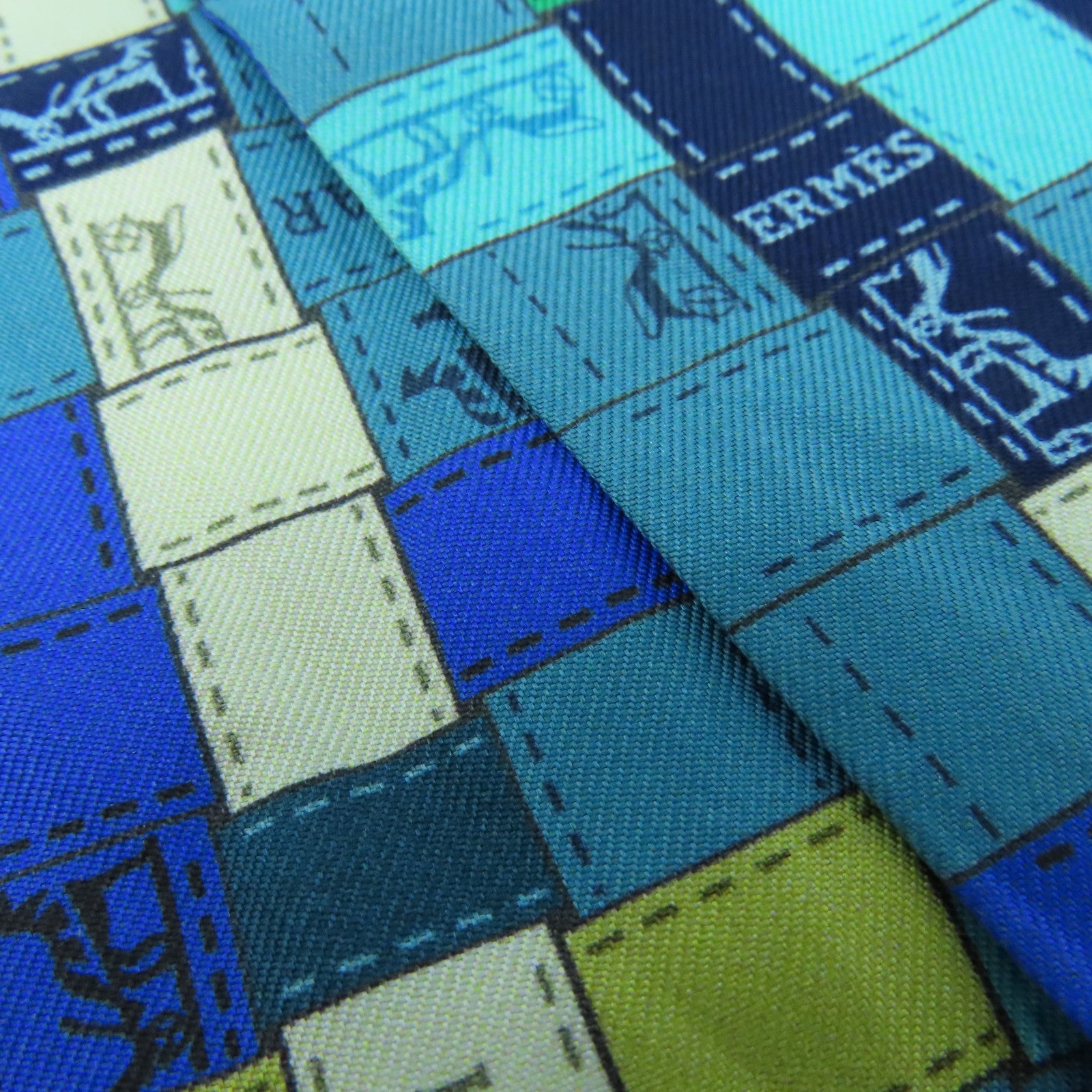 HERMES 【激減優惠】絲質Twilly絲巾藍色