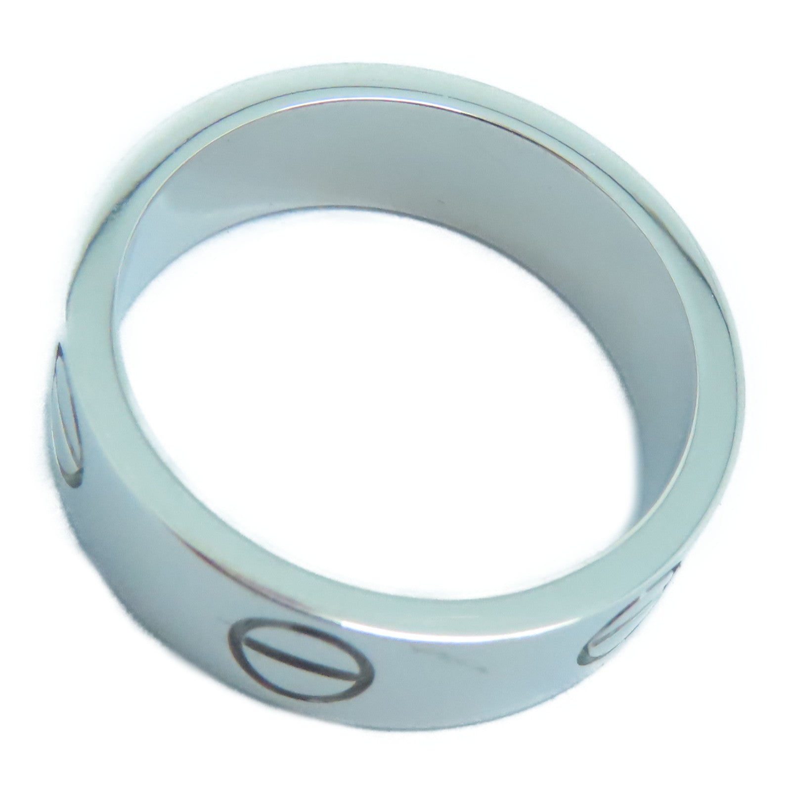 CARTIER 18K白金Love Ring US#6/Cartier#52戒指銀色