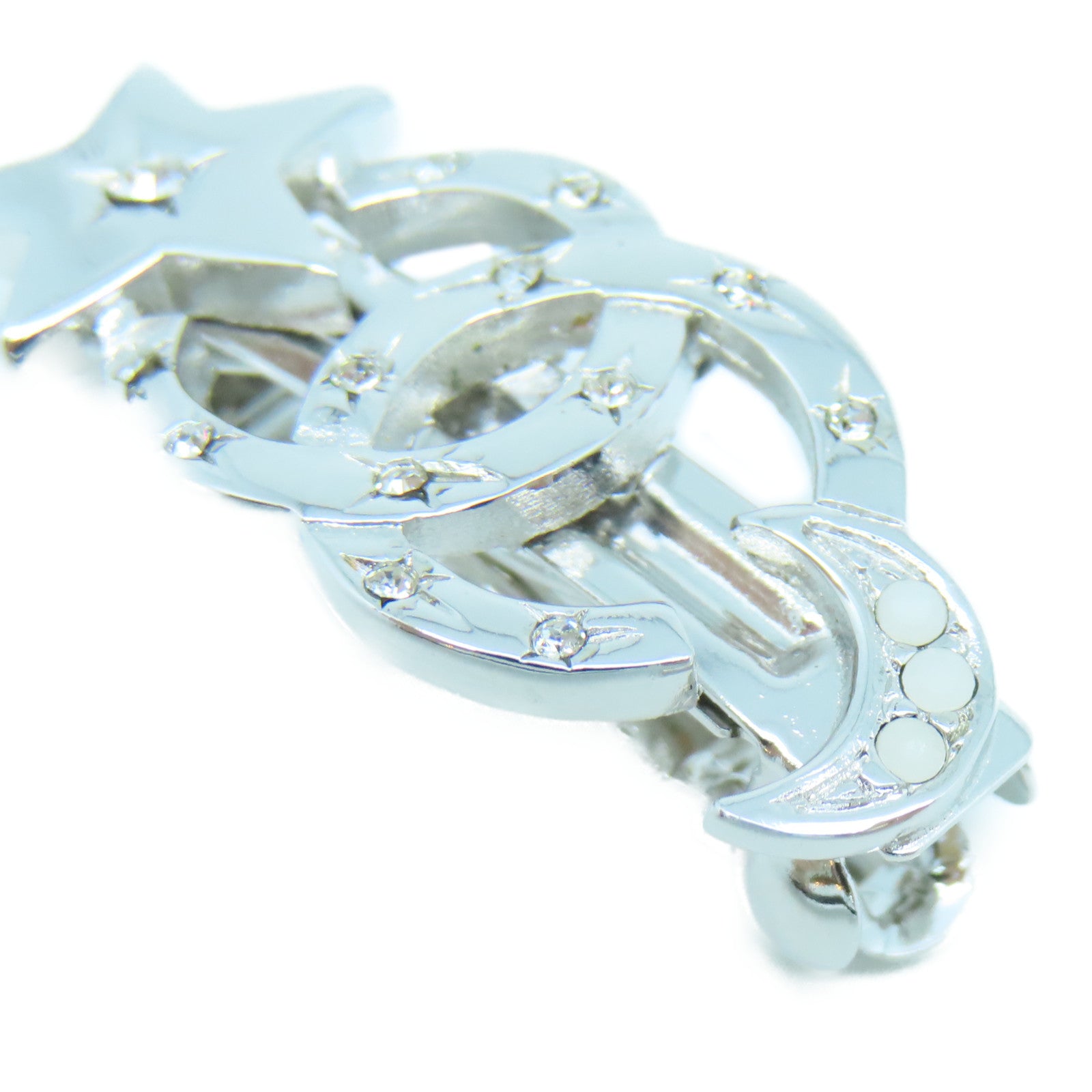 CHANEL 金屬Hair Clip銀扣髮夾銀色