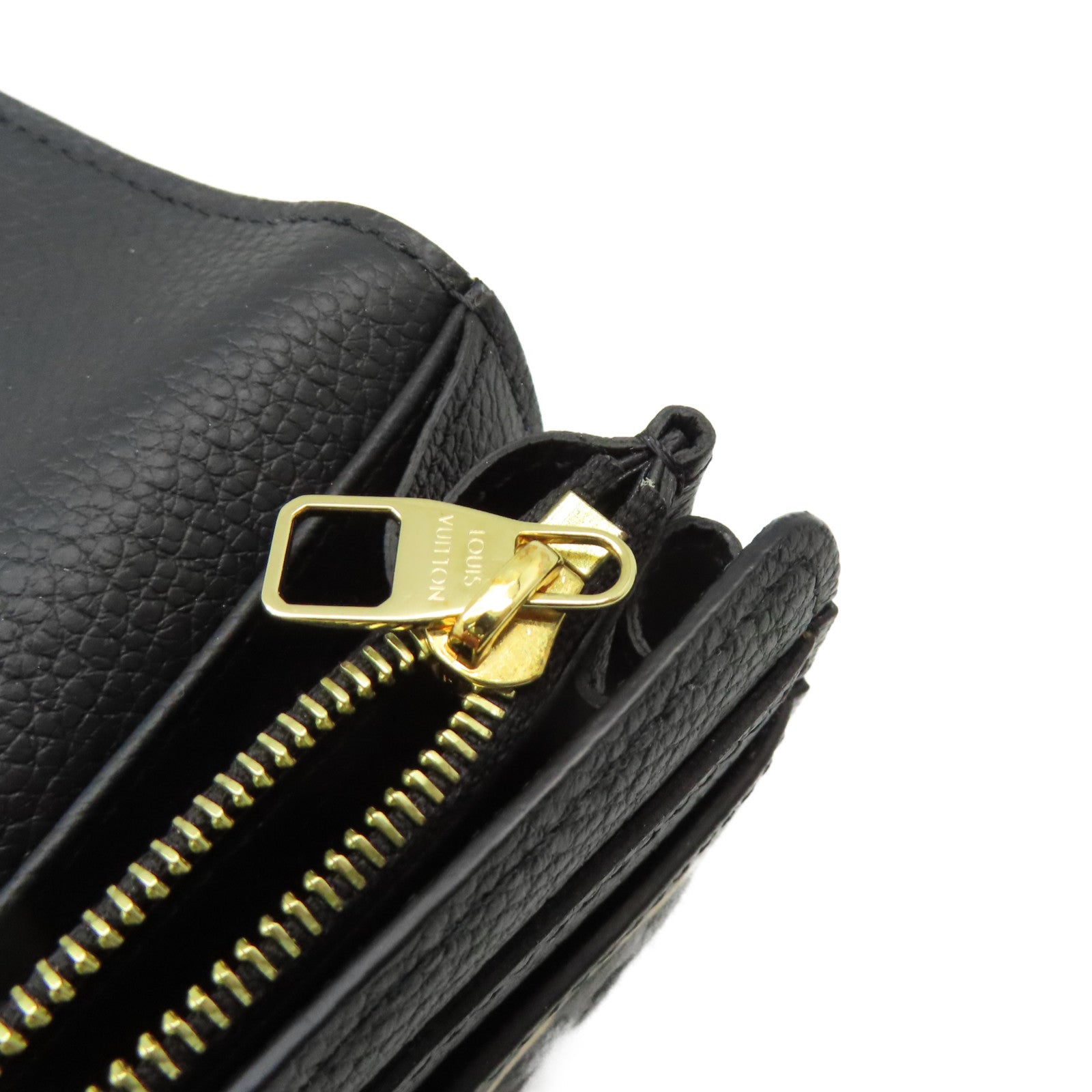 LOUIS VUITTON Monogram Empreinte Sarah Long Wallet金扣長錢包黑色/杏色