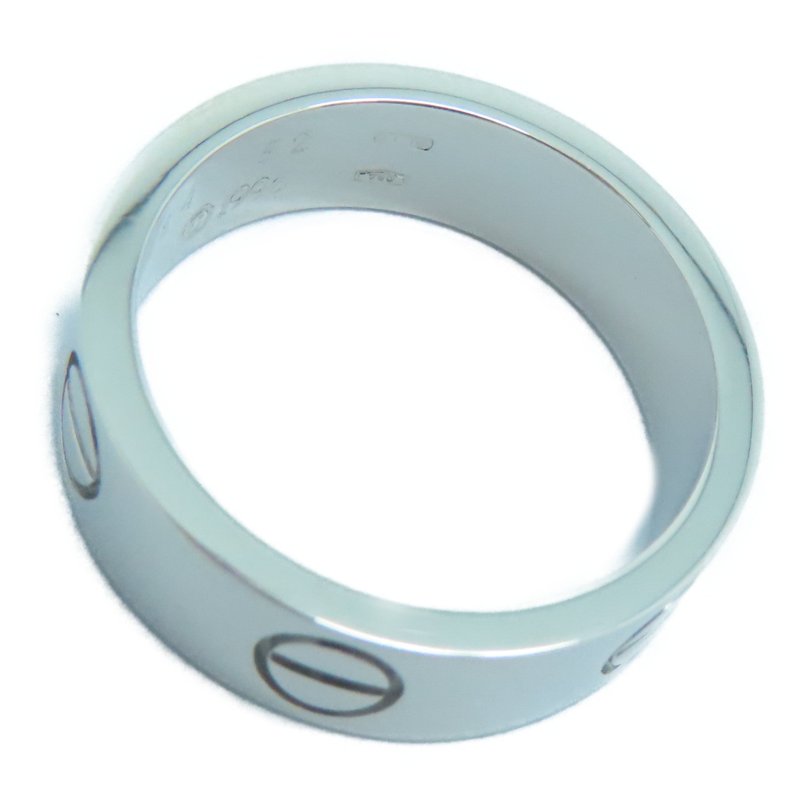 CARTIER 18K白金Love Ring US#6/Cartier#52戒指銀色