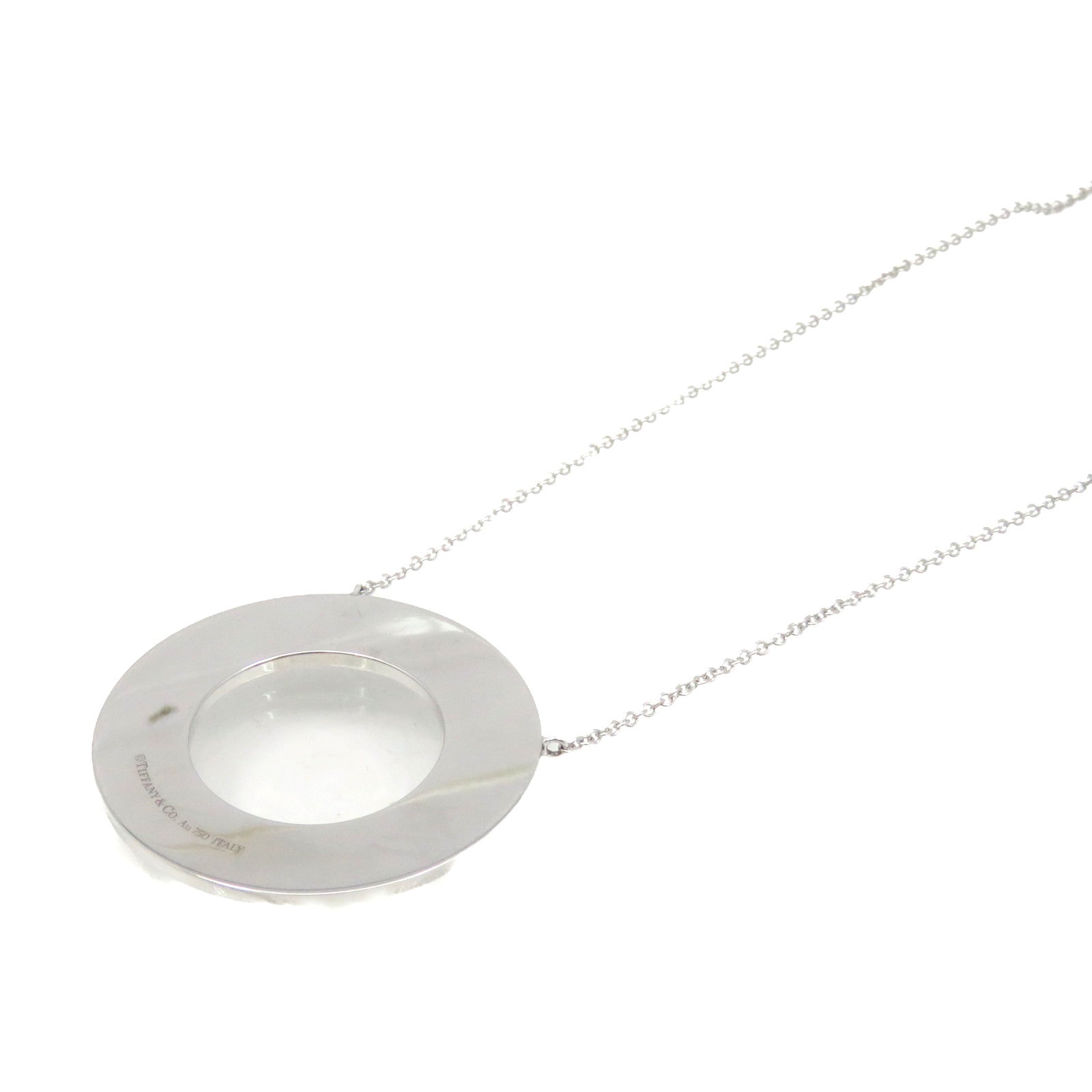 TIFFANY＆CO 18K白金Tiffany T Necklace項鏈