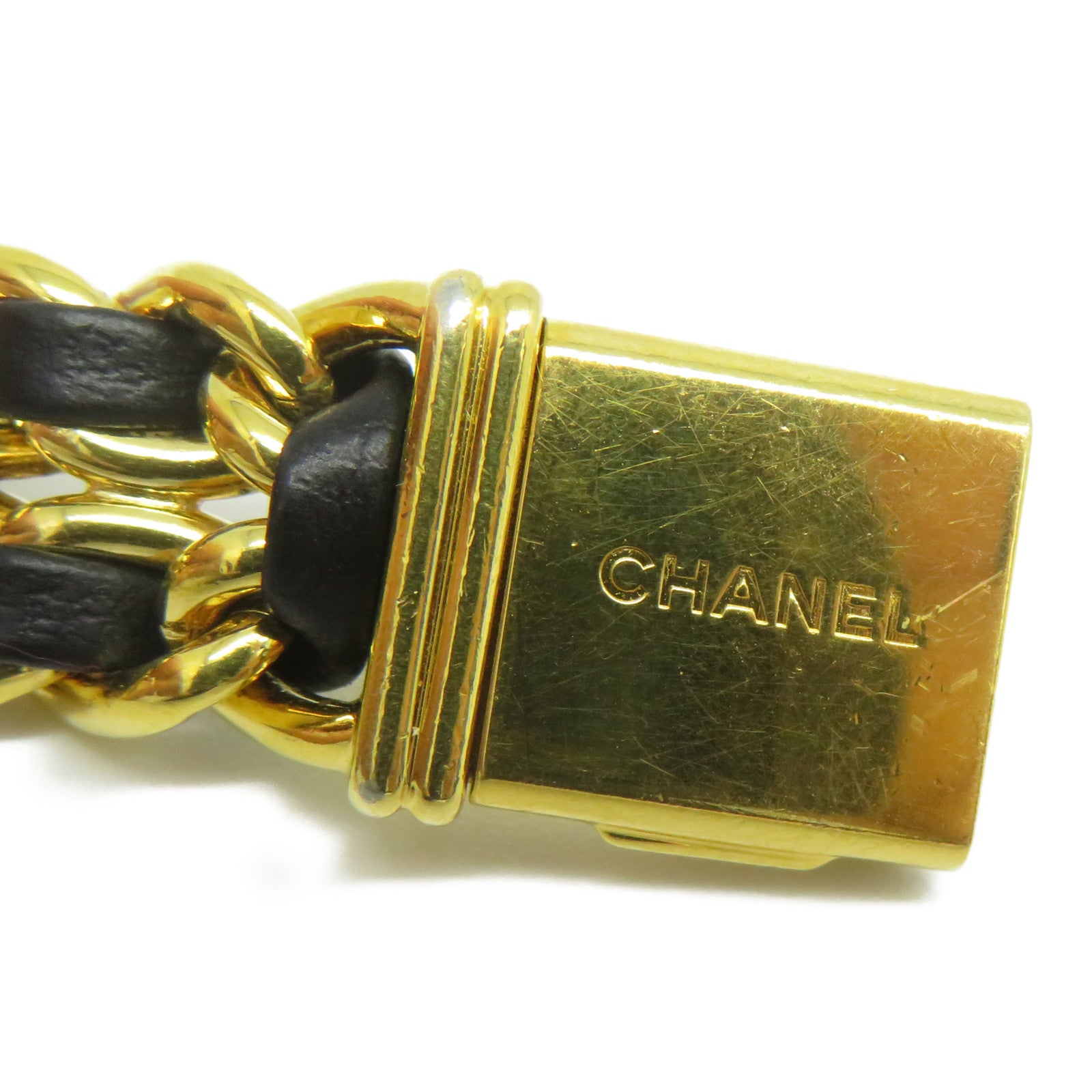 CHANEL Premiere M不鏽鋼手錶石英機芯黑色/金色