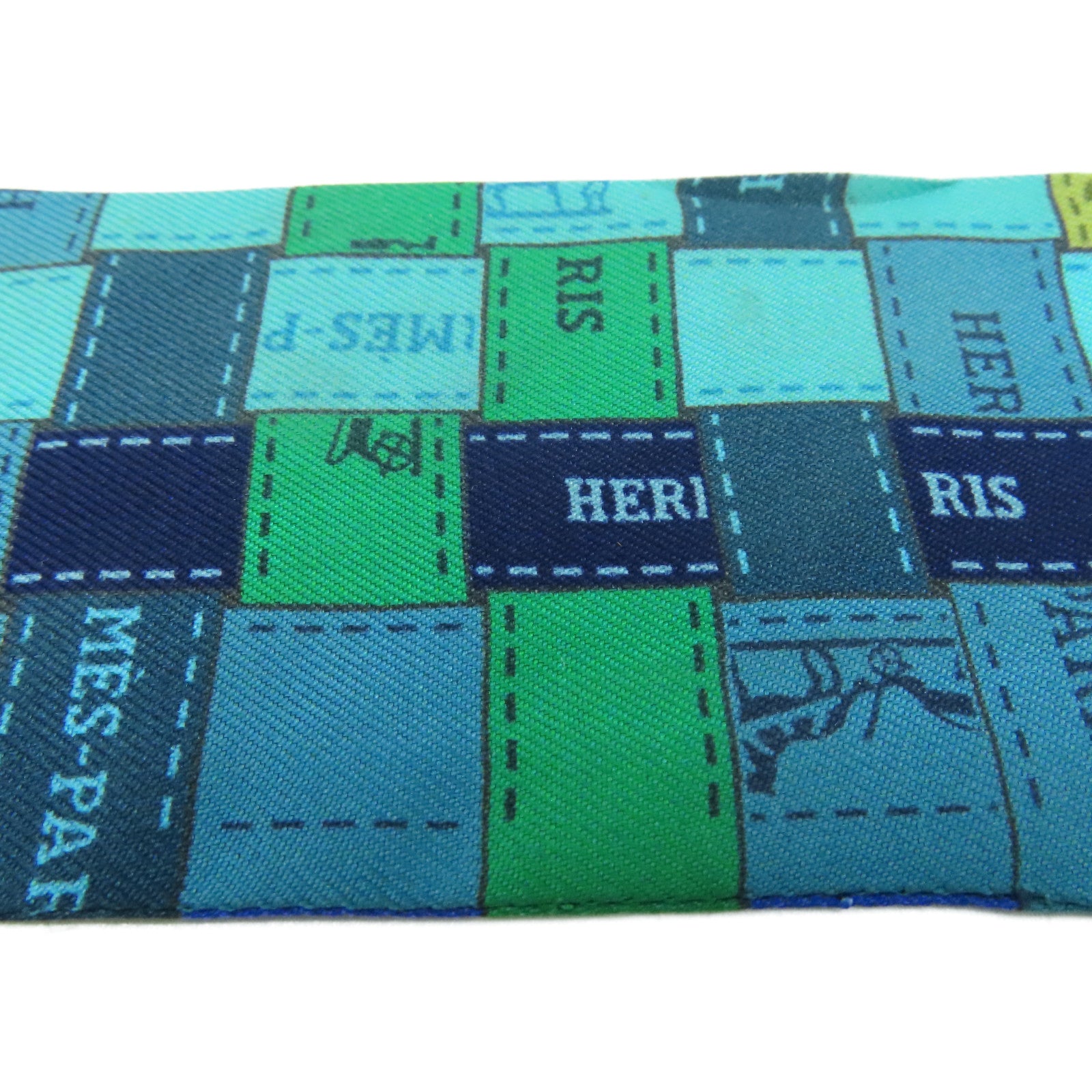 HERMES 【激減優惠】絲質Twilly絲巾藍色