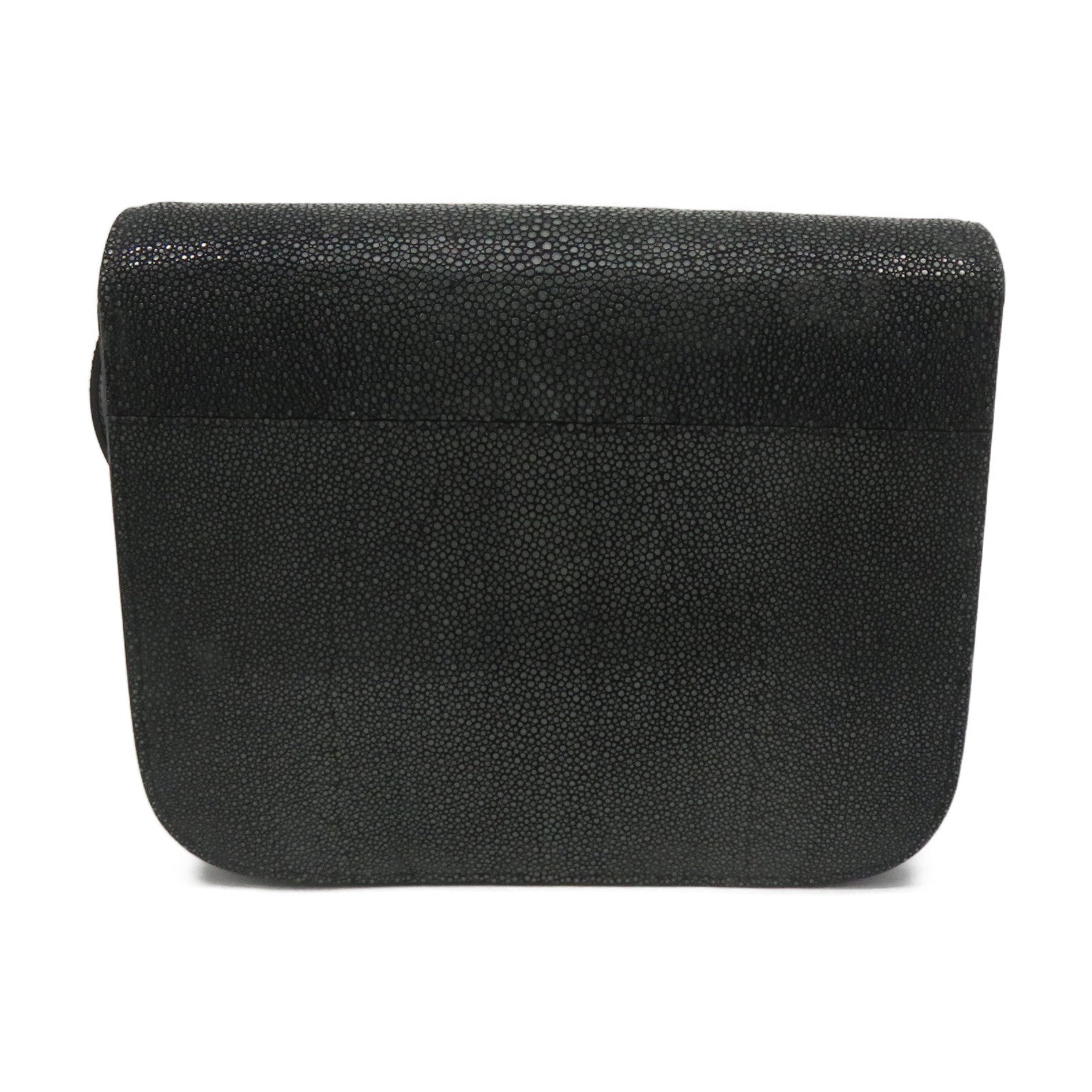 CELINE 【激減優惠】魔鬼魚皮革Box Shoulder Bag金扣肩背袋碳灰色