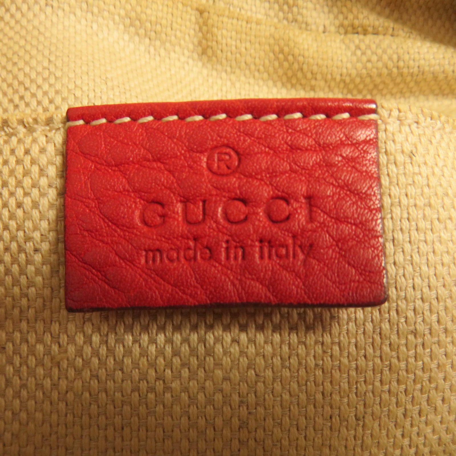 GUCCI 牛皮皮革Soho Disco金扣肩背袋紅色