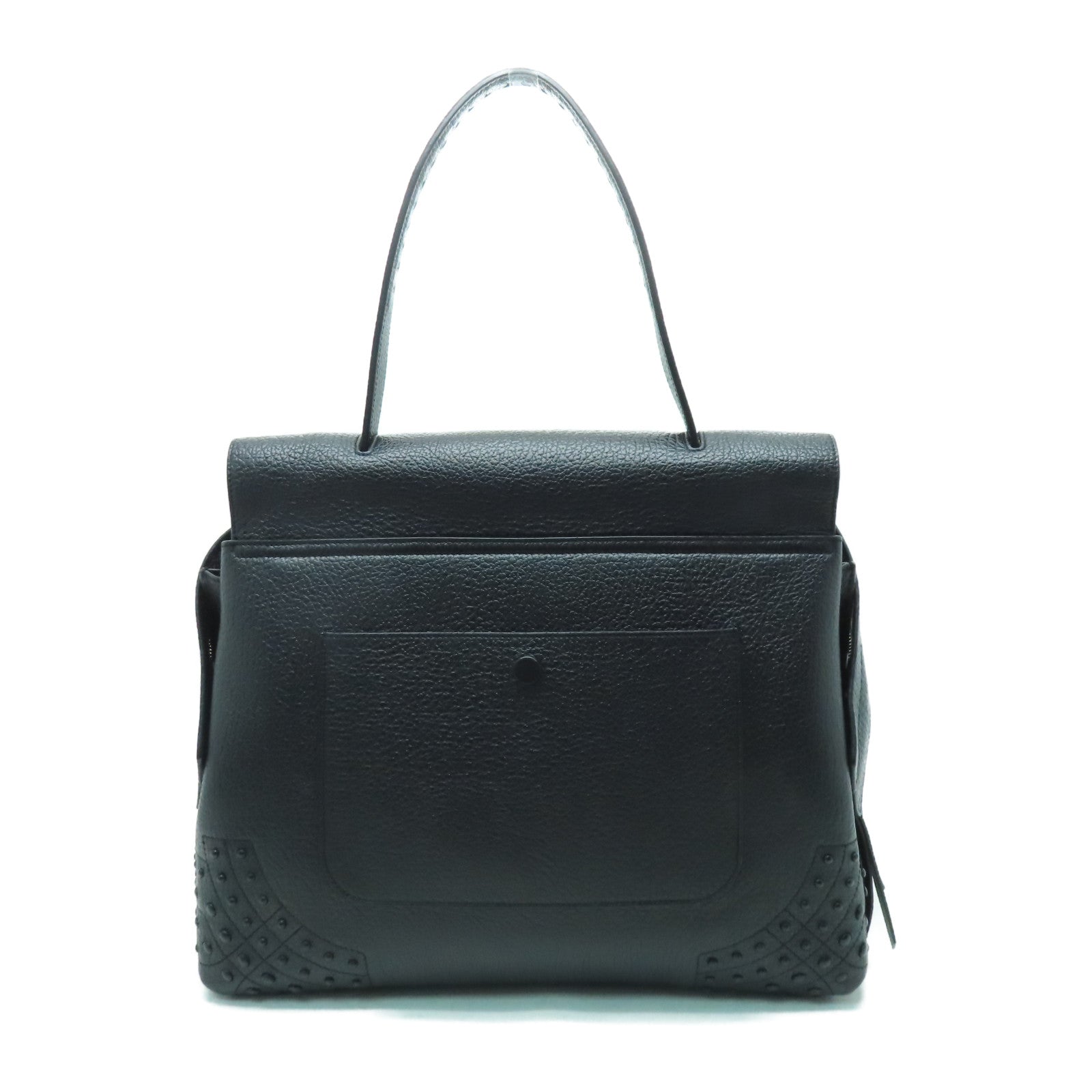 TOD’S 牛皮皮革Handbag金扣手挽袋黑色