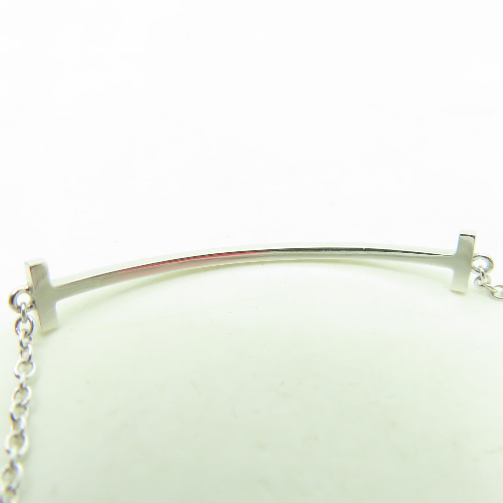 TIFFANY＆CO 18K白金T Smile Bracelet手鏈