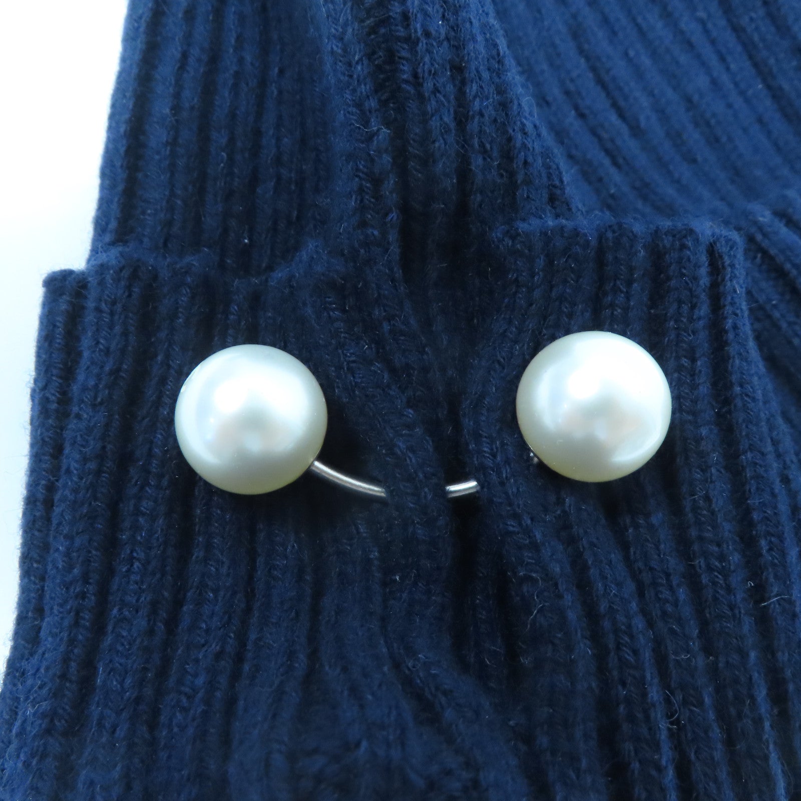 CHANEL 羊絨Knit Cap針織帽深藍色