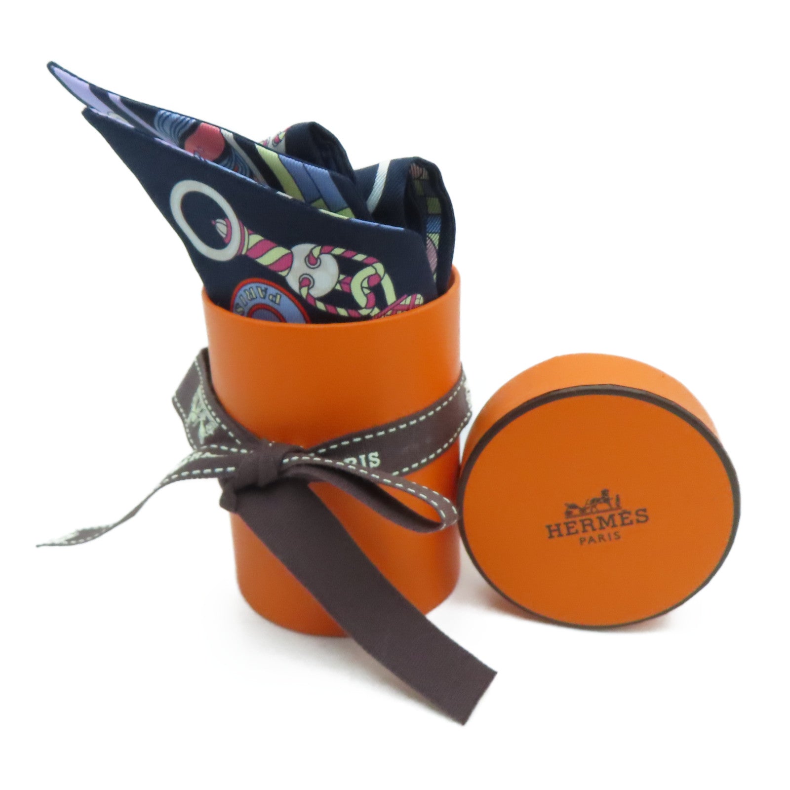 HERMES 丝质Twilly丝巾蓝色