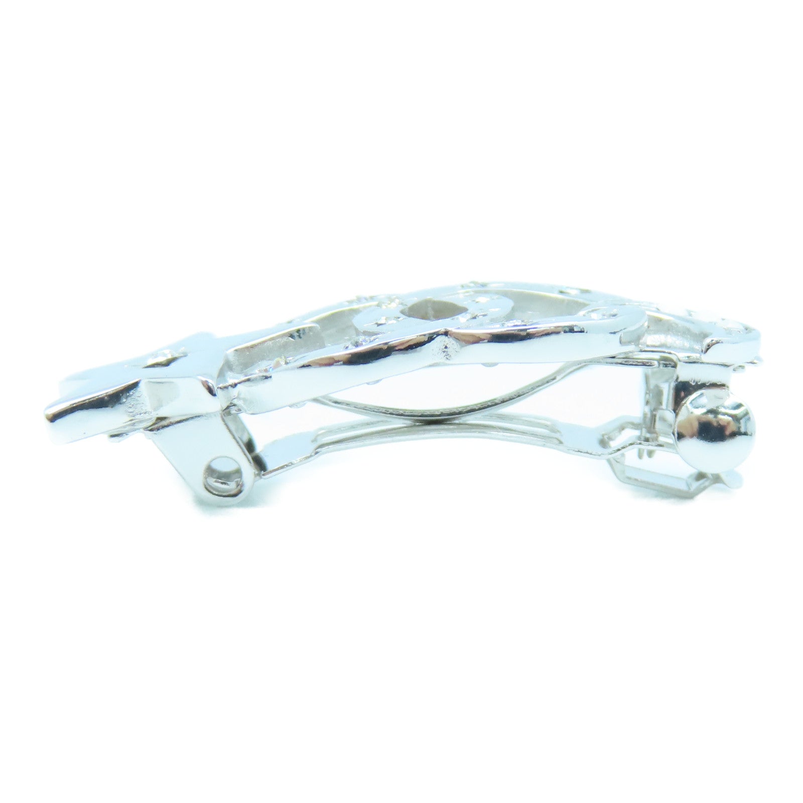 CHANEL 金屬Hair Clip銀扣髮夾銀色