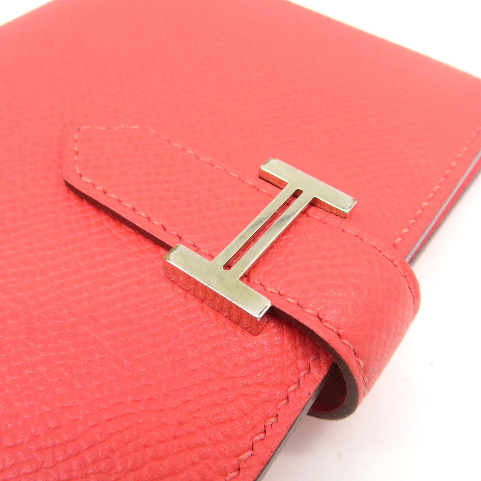 HERMES Epsom皮革Bearn W Snap Wallet銀扣錢包T5