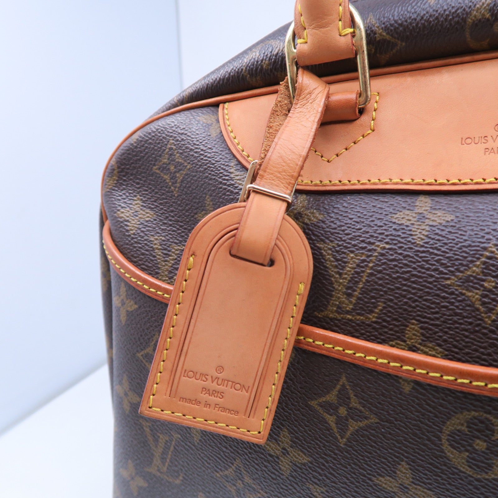 LOUIS VUITTON Monogram Deauville金扣手挽袋啡色