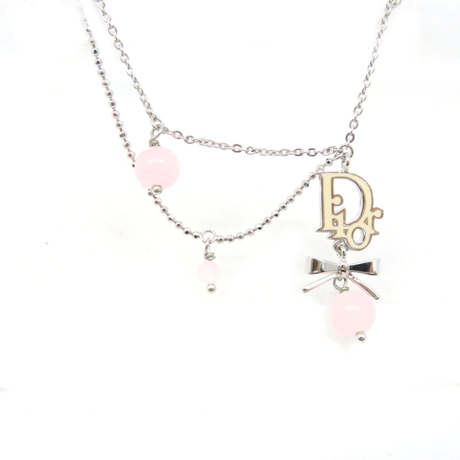 Dior Metal Necklace Pink/Silver