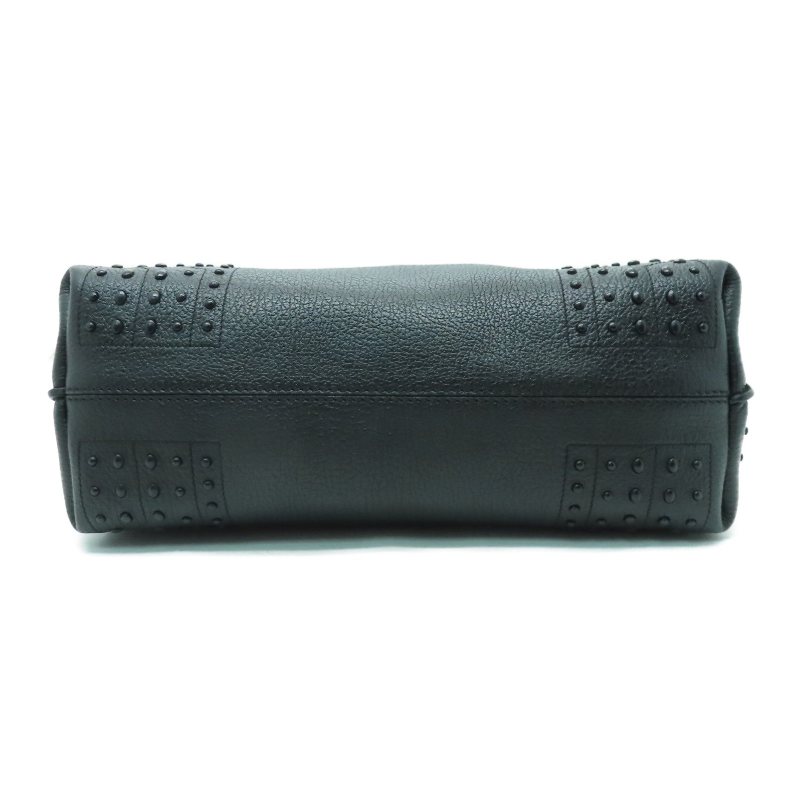 TOD’S 牛皮皮革Handbag金扣手挽袋黑色