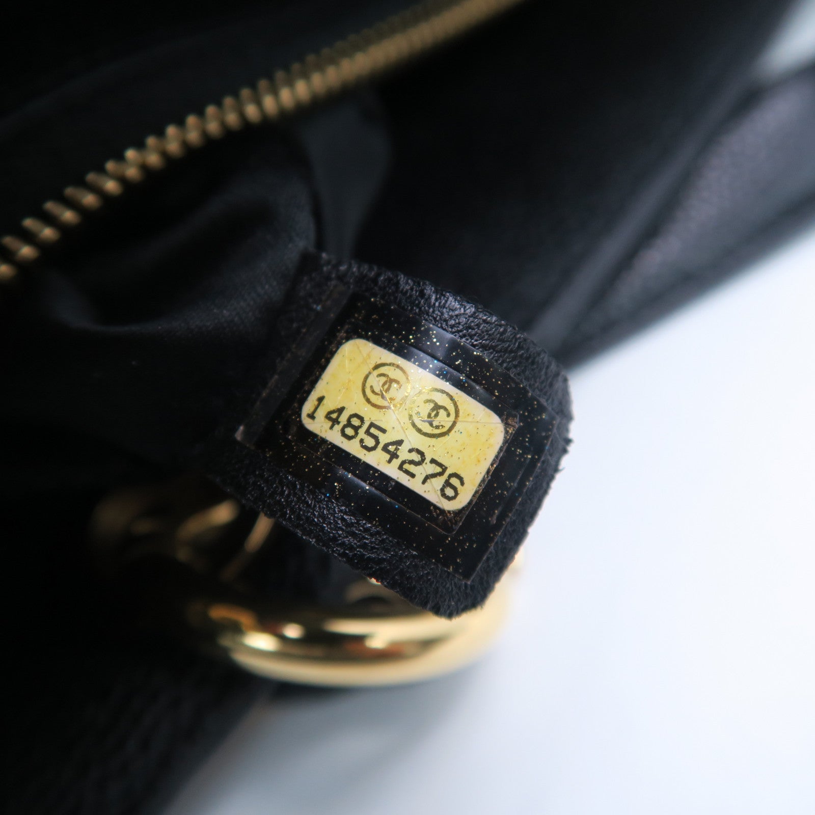 CHANEL 菱格Caviar皮革GST Shoulder Bag金扣鏈帶肩背袋黑色